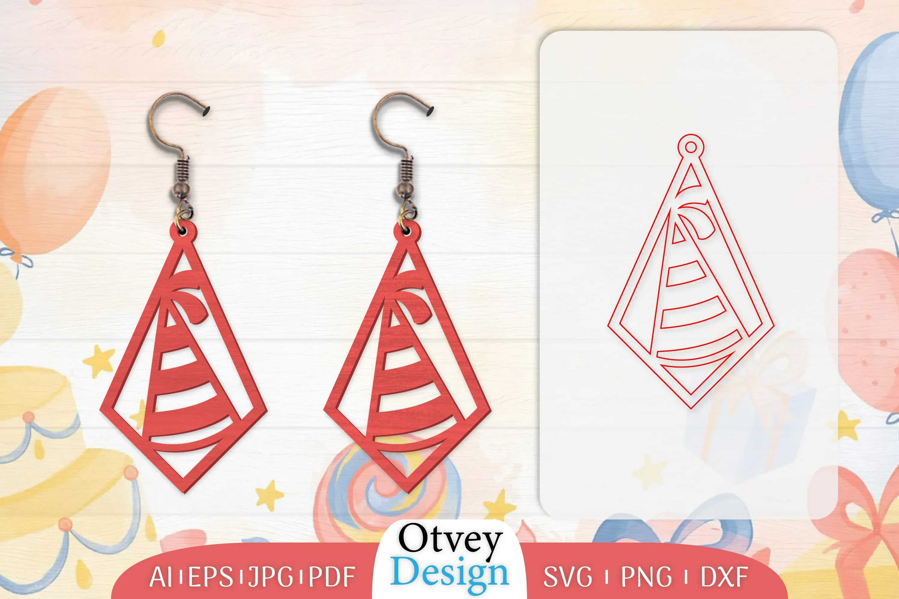 Birthday Earrings Lasercut SVG Bundle