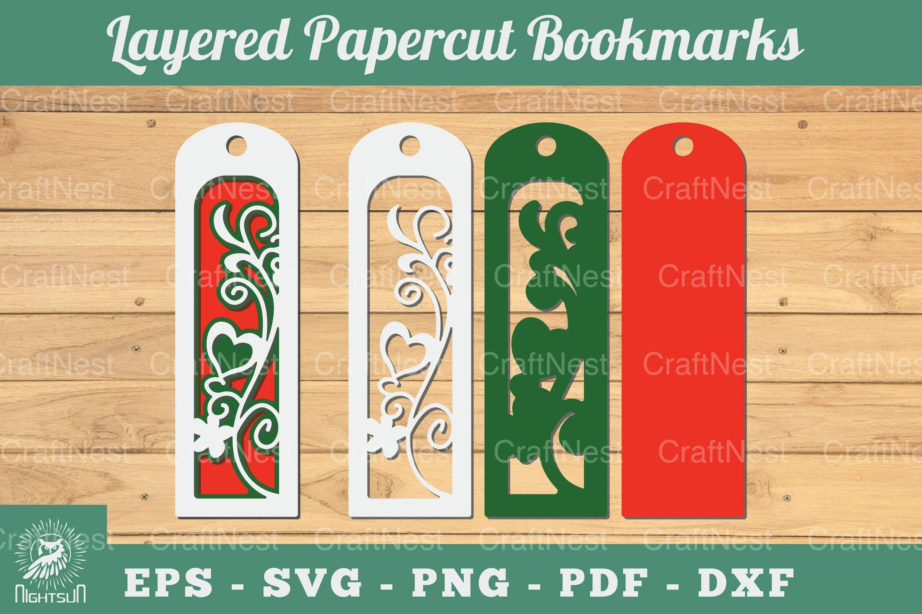 2025 Decorative Heart 3D Papercut Bookmarks Bundle
