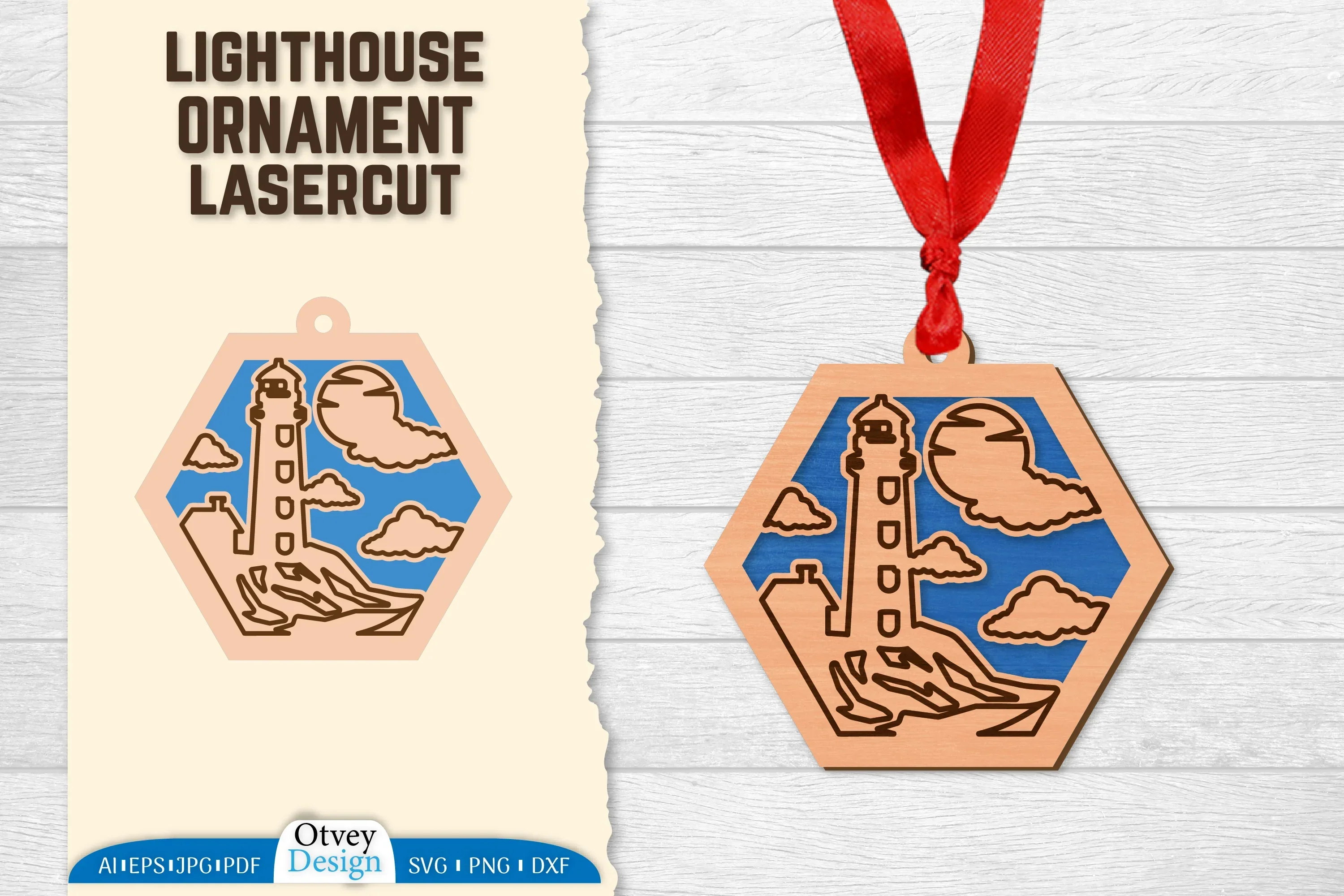 Lighthouse Lasercut Ornament SVG Bundle