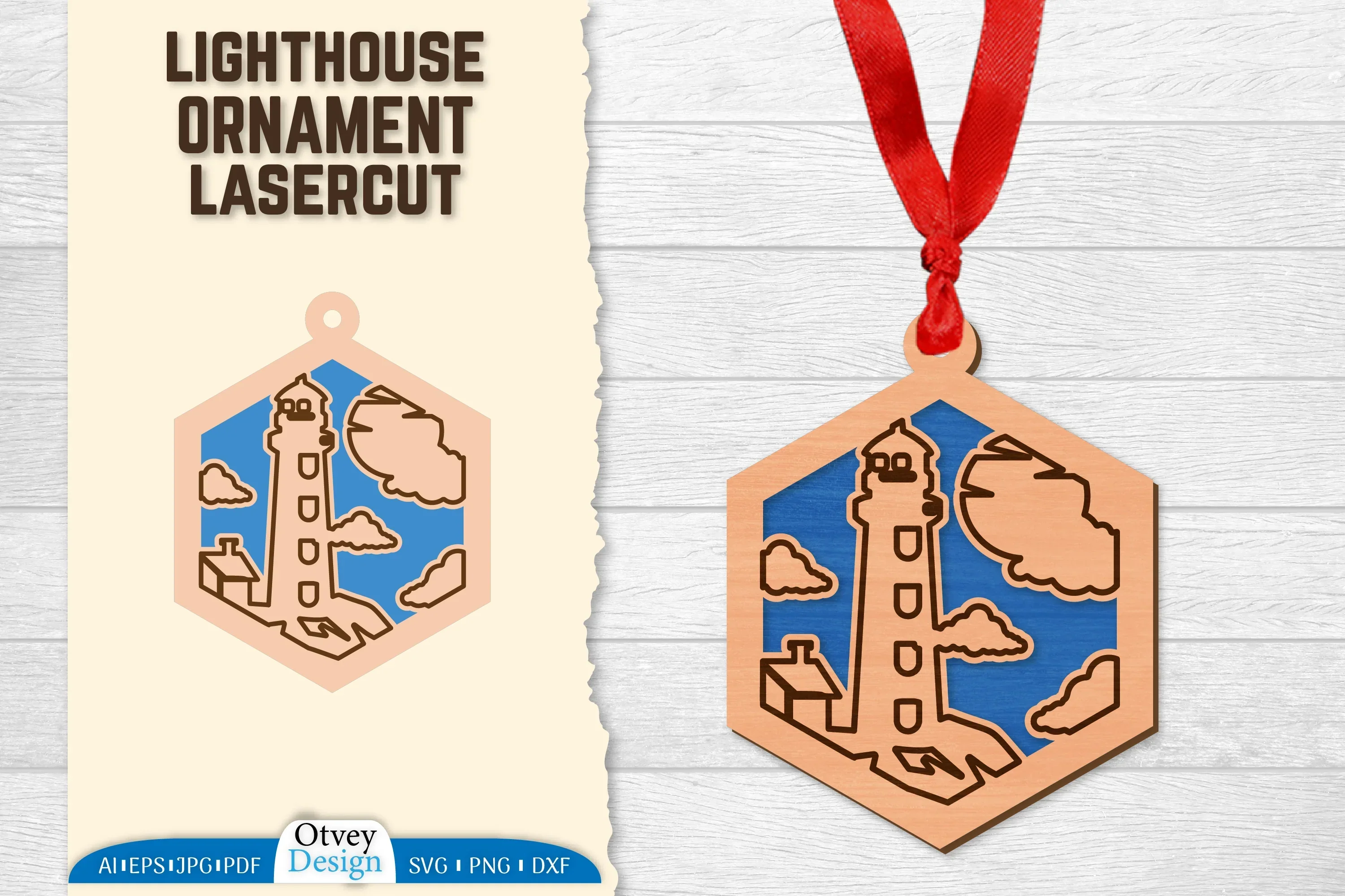 Lighthouse Lasercut Ornament SVG Bundle