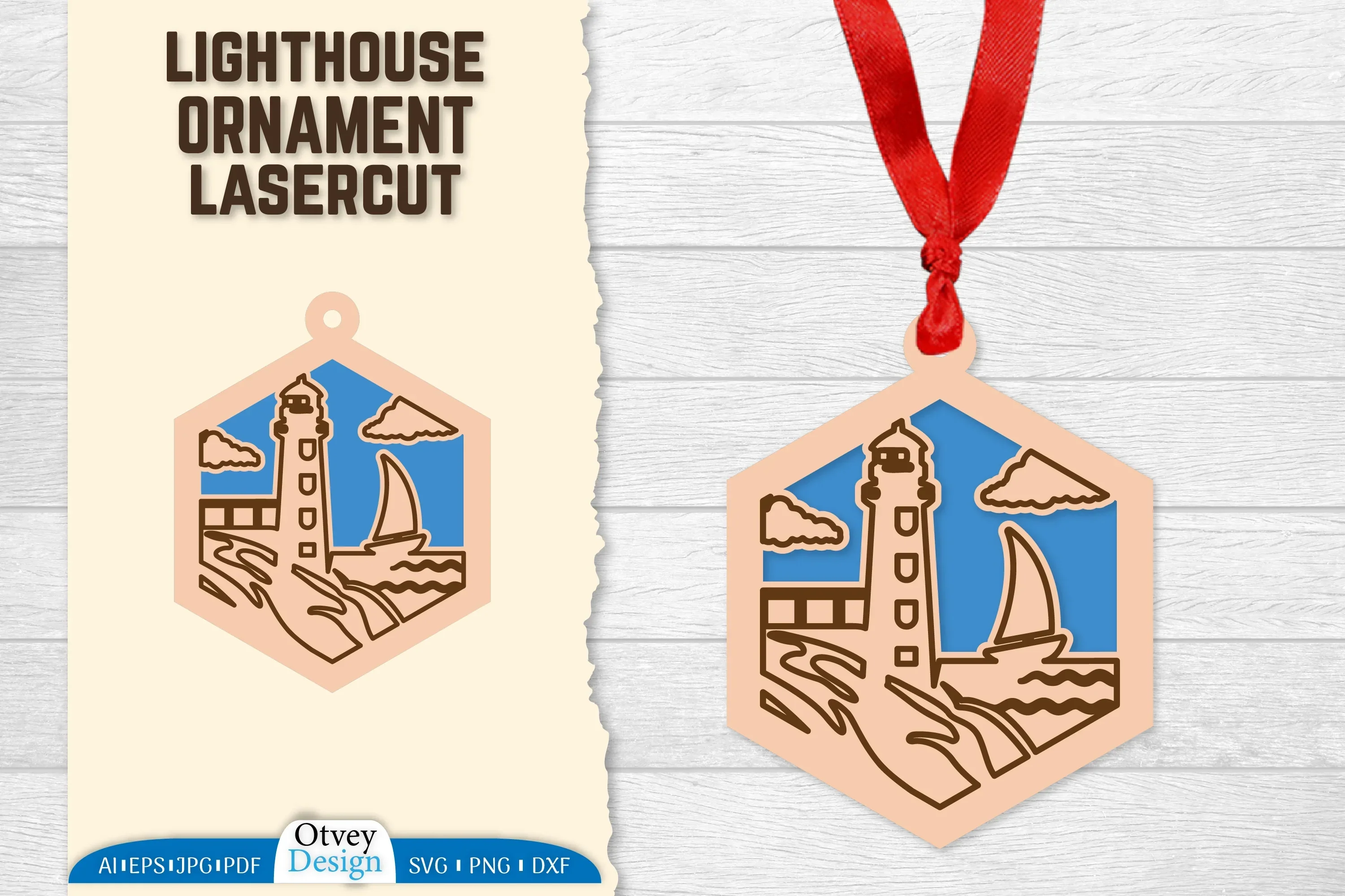 Lighthouse Lasercut Ornament SVG Bundle