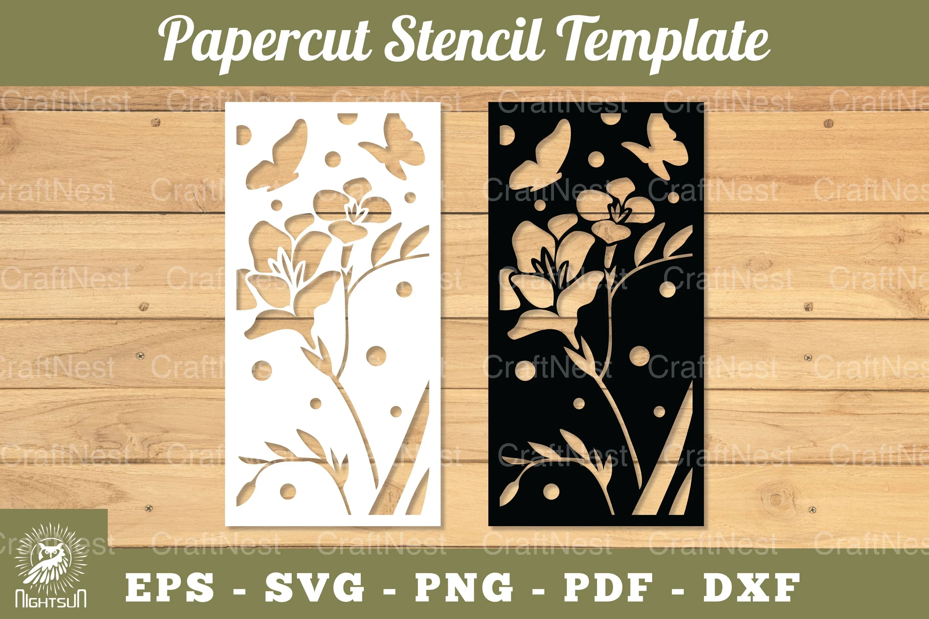 3843 Flowers Papercut Stencil Clipart Bundle