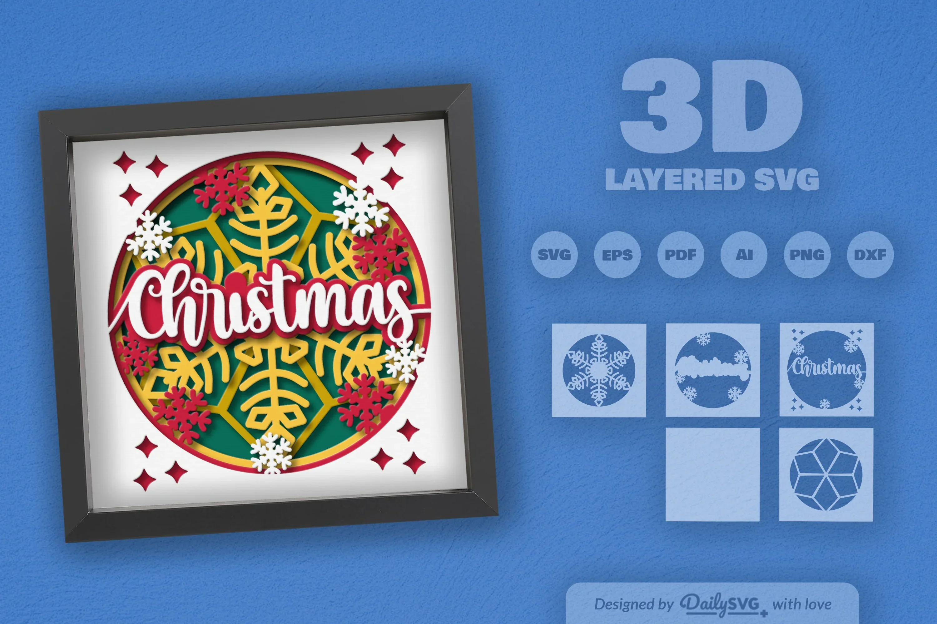 3D Christmas Papercut SVG Bundle - Image 2