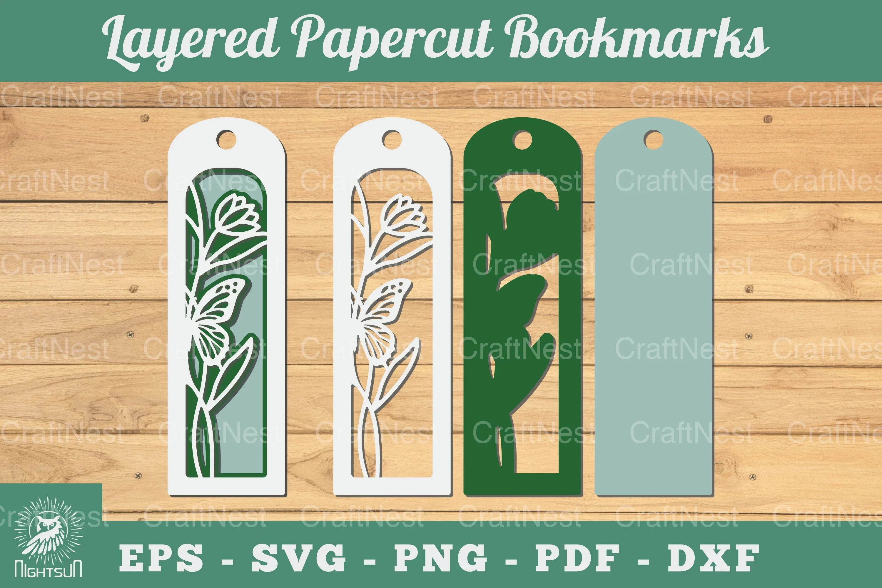 3D Flowers Papercut Bookmarks Bundle