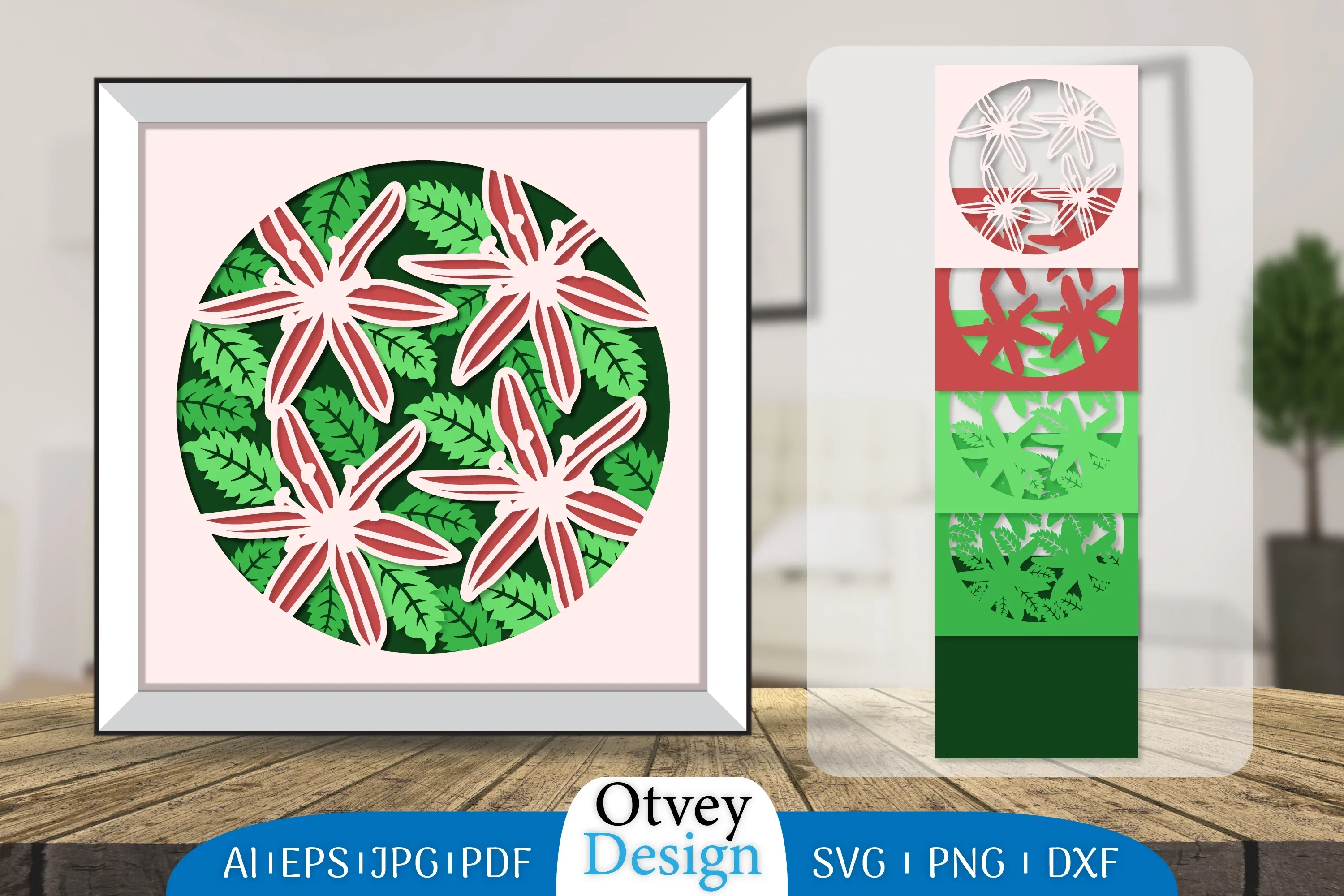 3D Layered Flower Papercut SVG Bundle