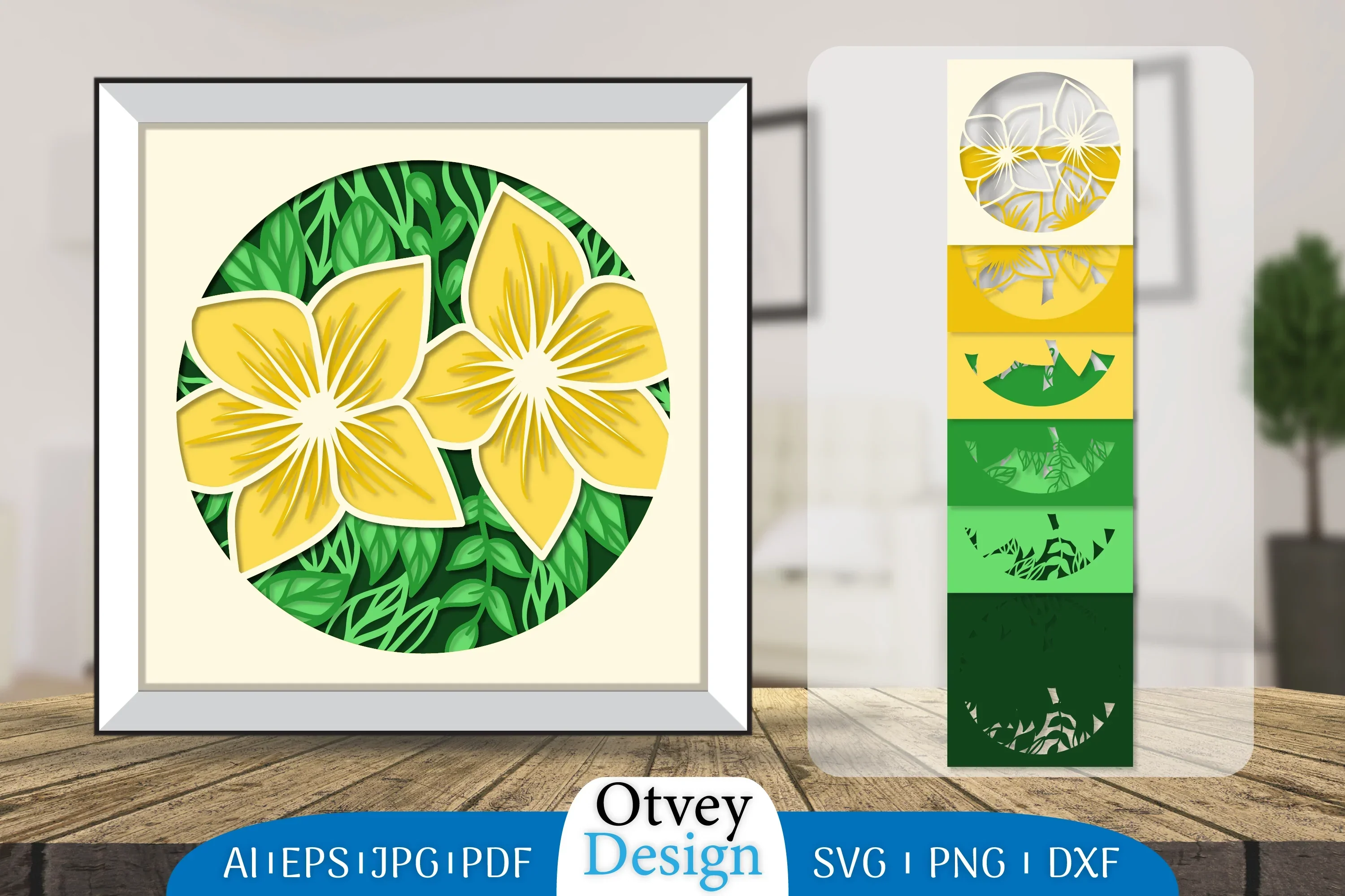 3D Layered Flower Papercut SVG Bundle
