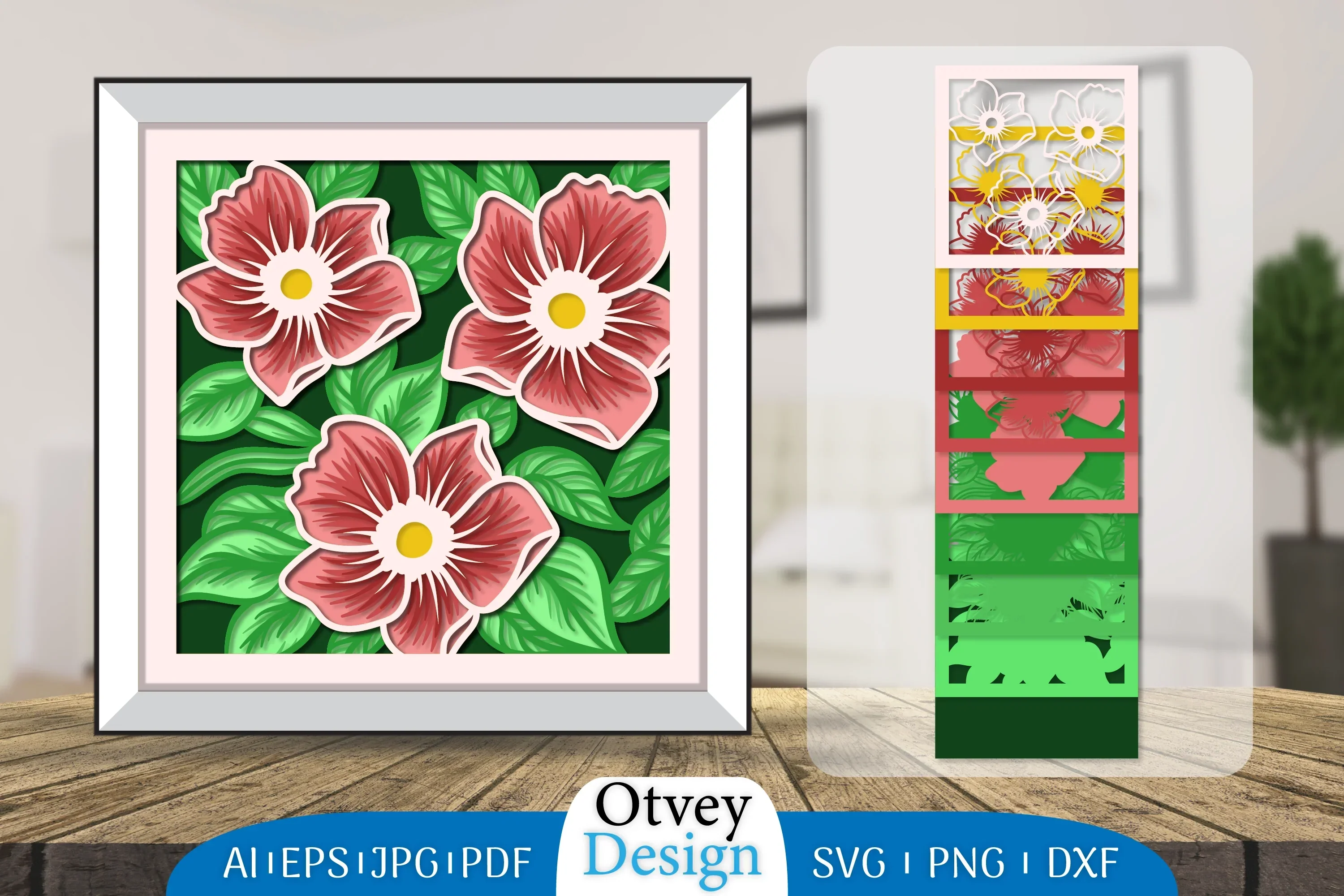 3D Layered Flower Papercut SVG Bundle