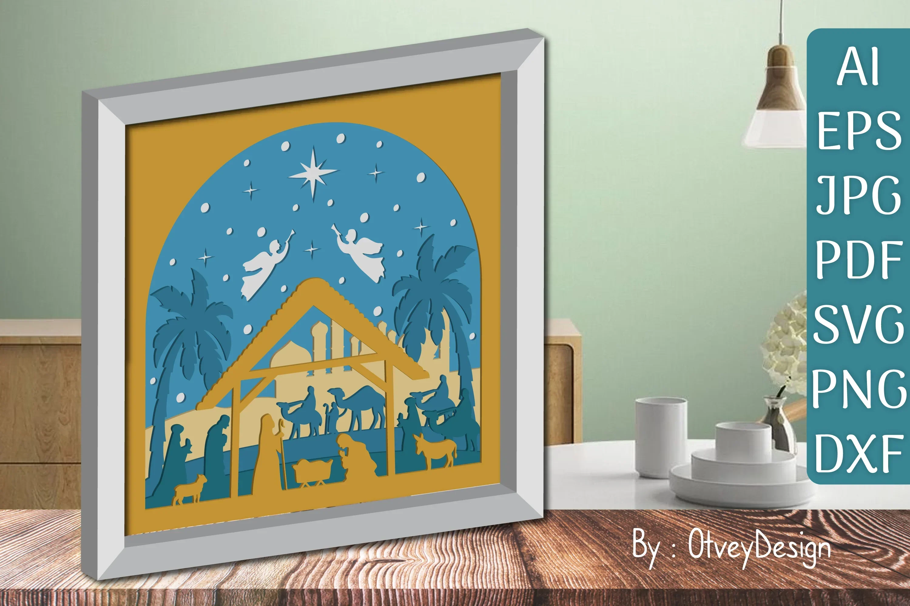 3D Nativity Scene Christmas Layered Papercut SVG Bundle - Image 4