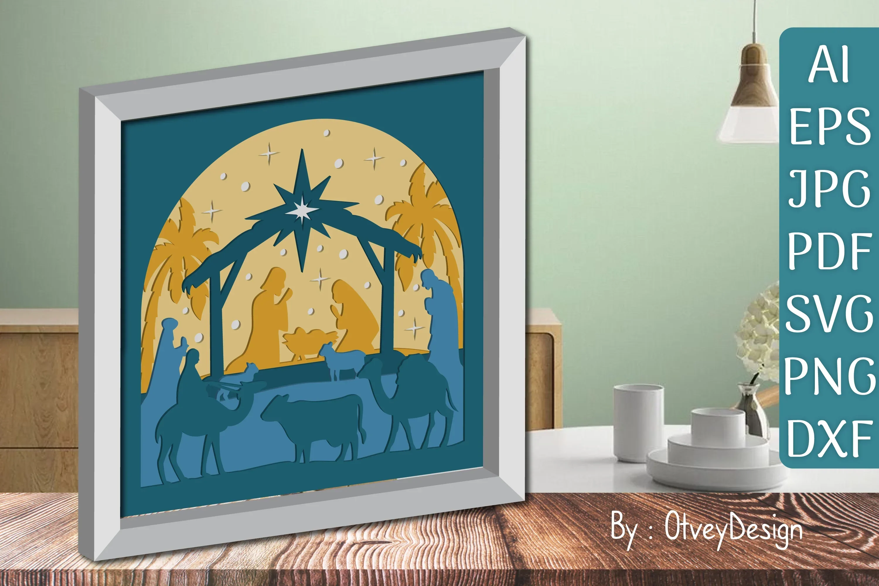 3D Nativity Scene Christmas Layered Papercut SVG Bundle - Image 2