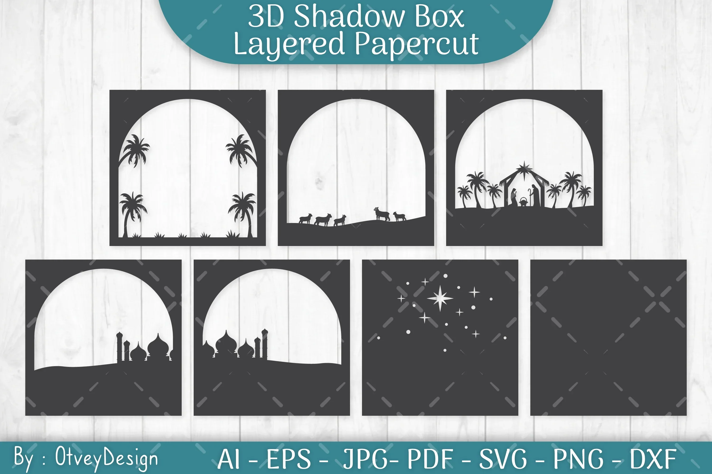 3D Nativity Scene Christmas Layered Papercut SVG Bundle - Image 3