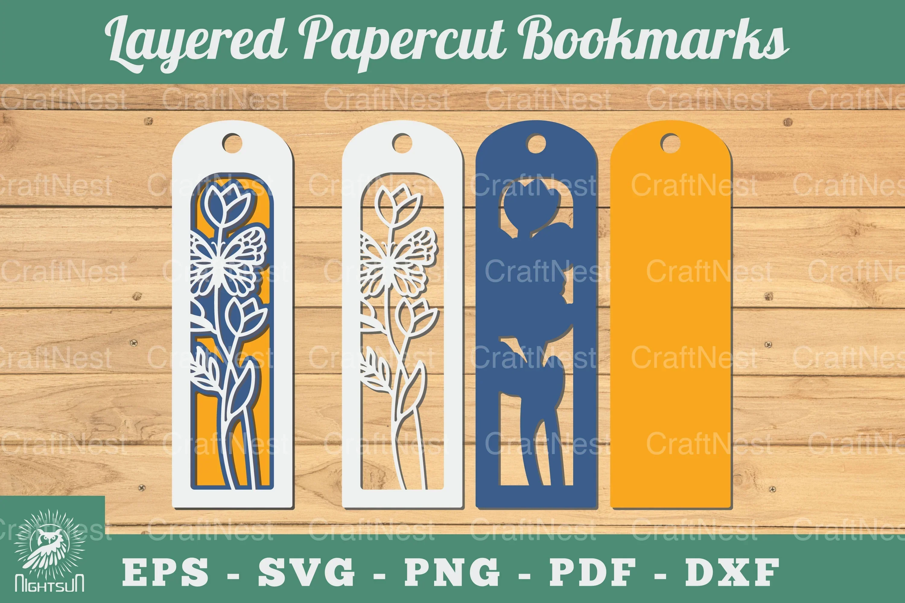3D Papercut Flower Bookmarks Clipart Bundle