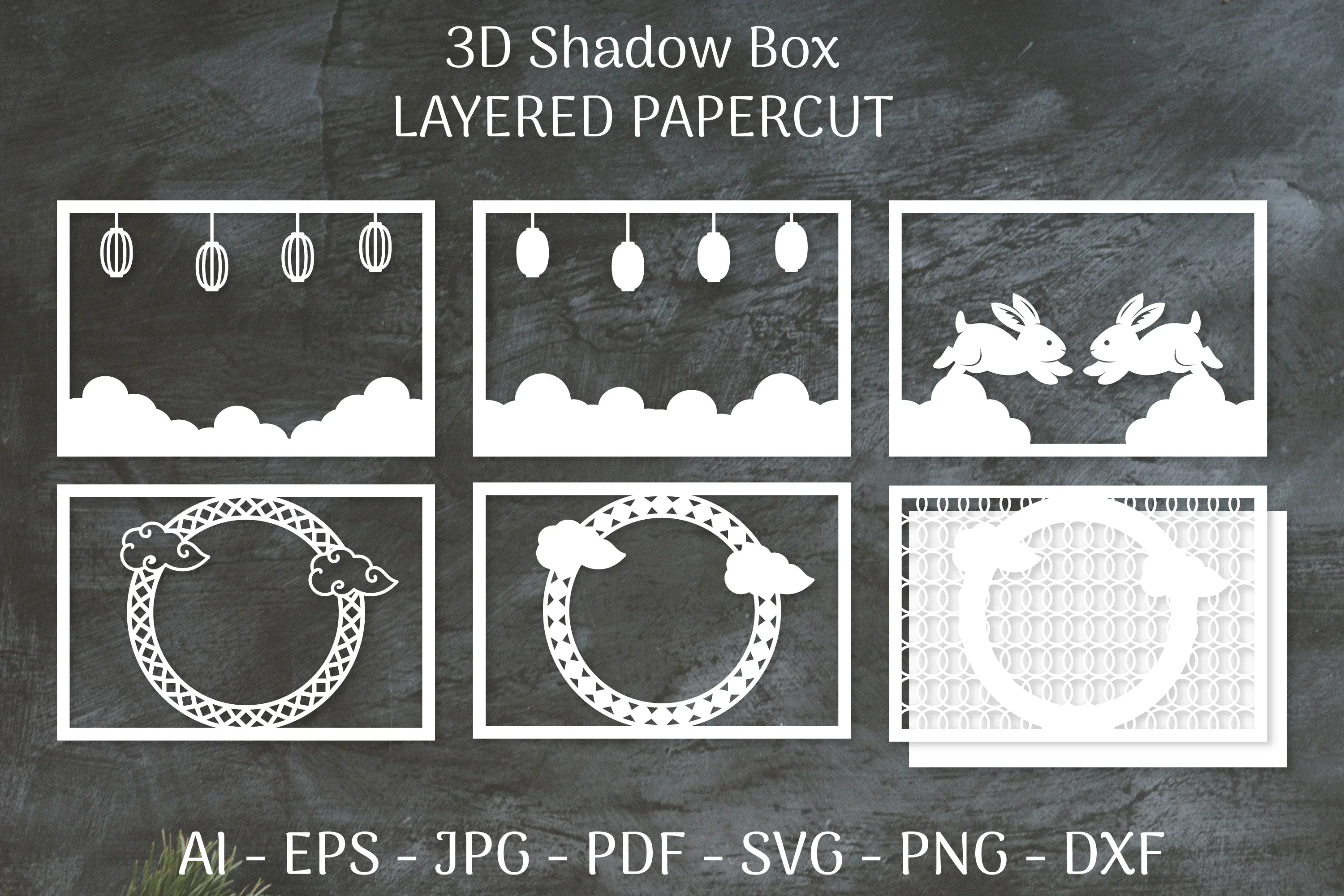 3D Shadow Box Chinese Layered Papercut SVG Bundle - Image 2