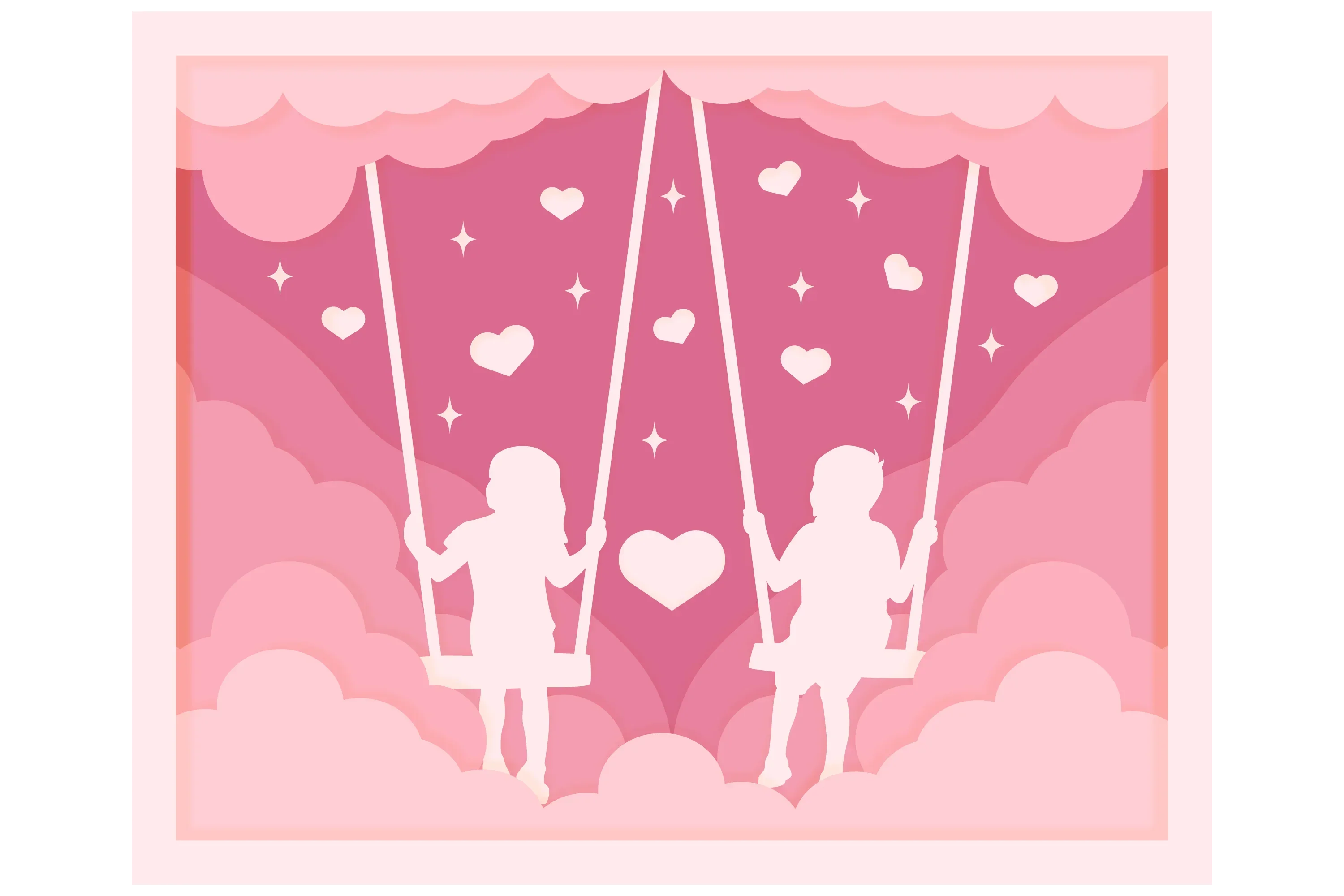 3D Shadow Box Valentine's Layered Papercut SVG Bundle - Image 2