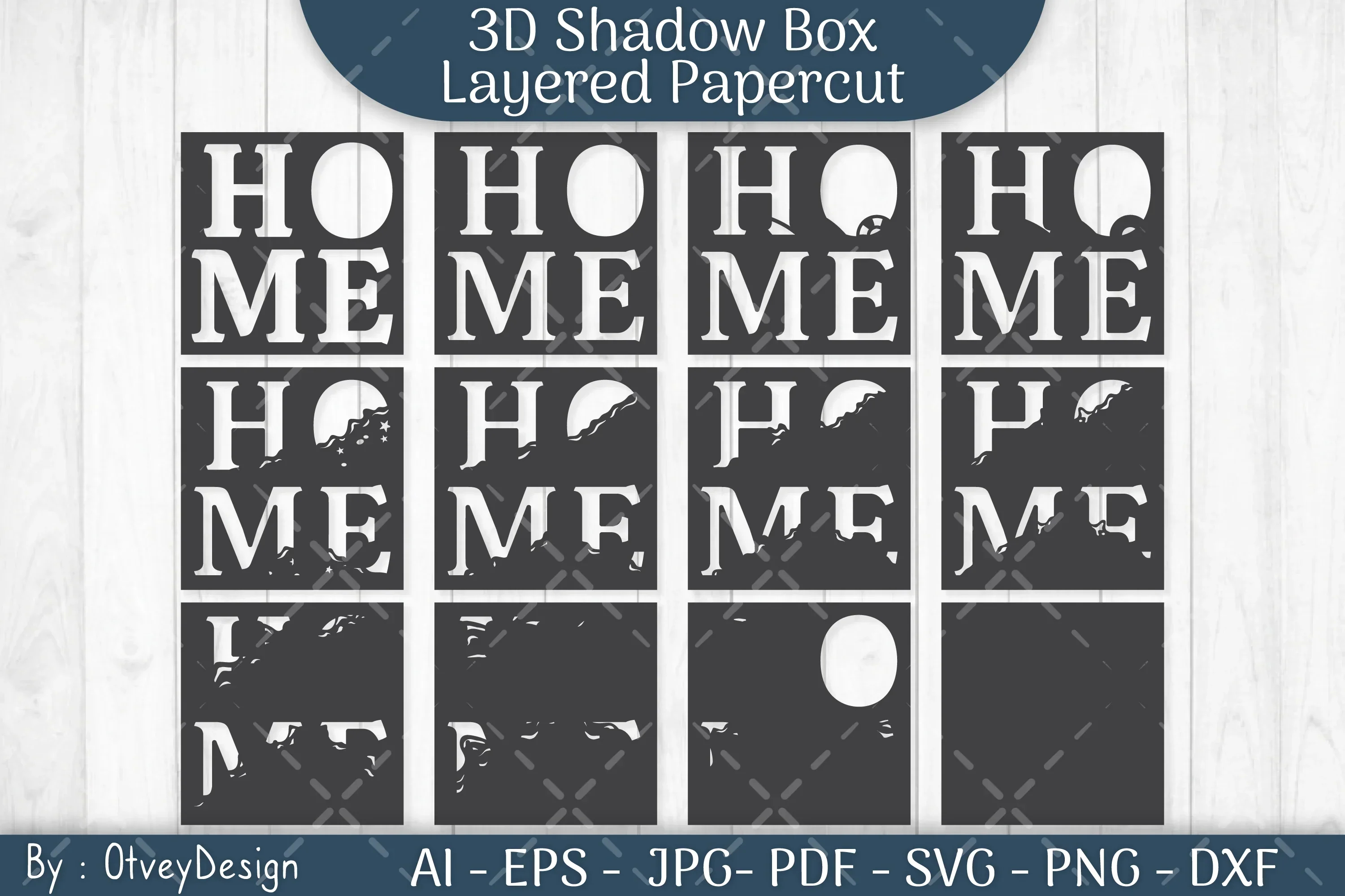 3D Shadowbox Beach Home Layered Papercut SVG Bundle - Image 2