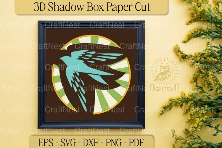3D Swallow Layered Paper Cut Clipart Bundle
