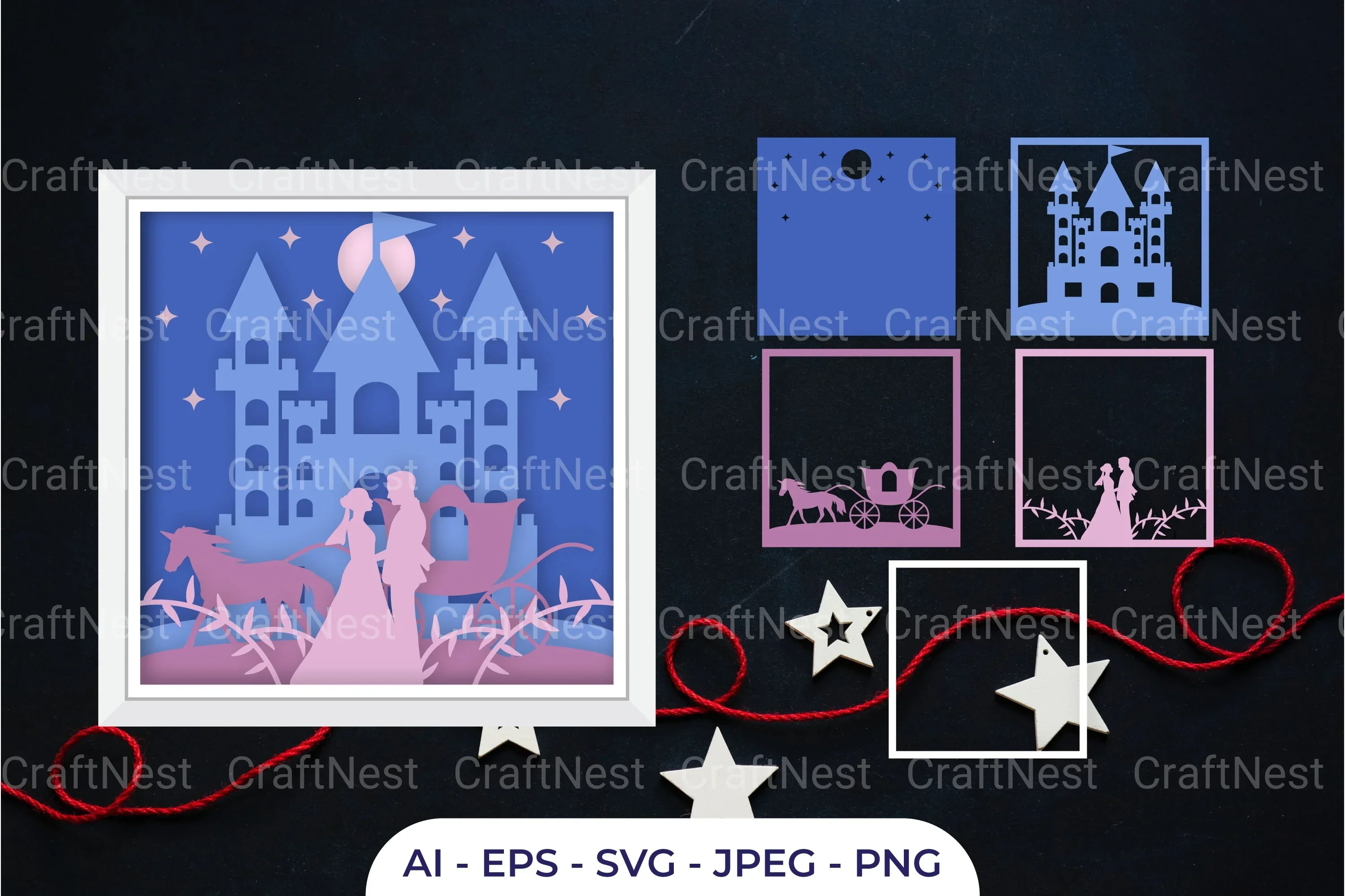 3D Wedding Couple Layered Papercut SVG Bundle - Image 2