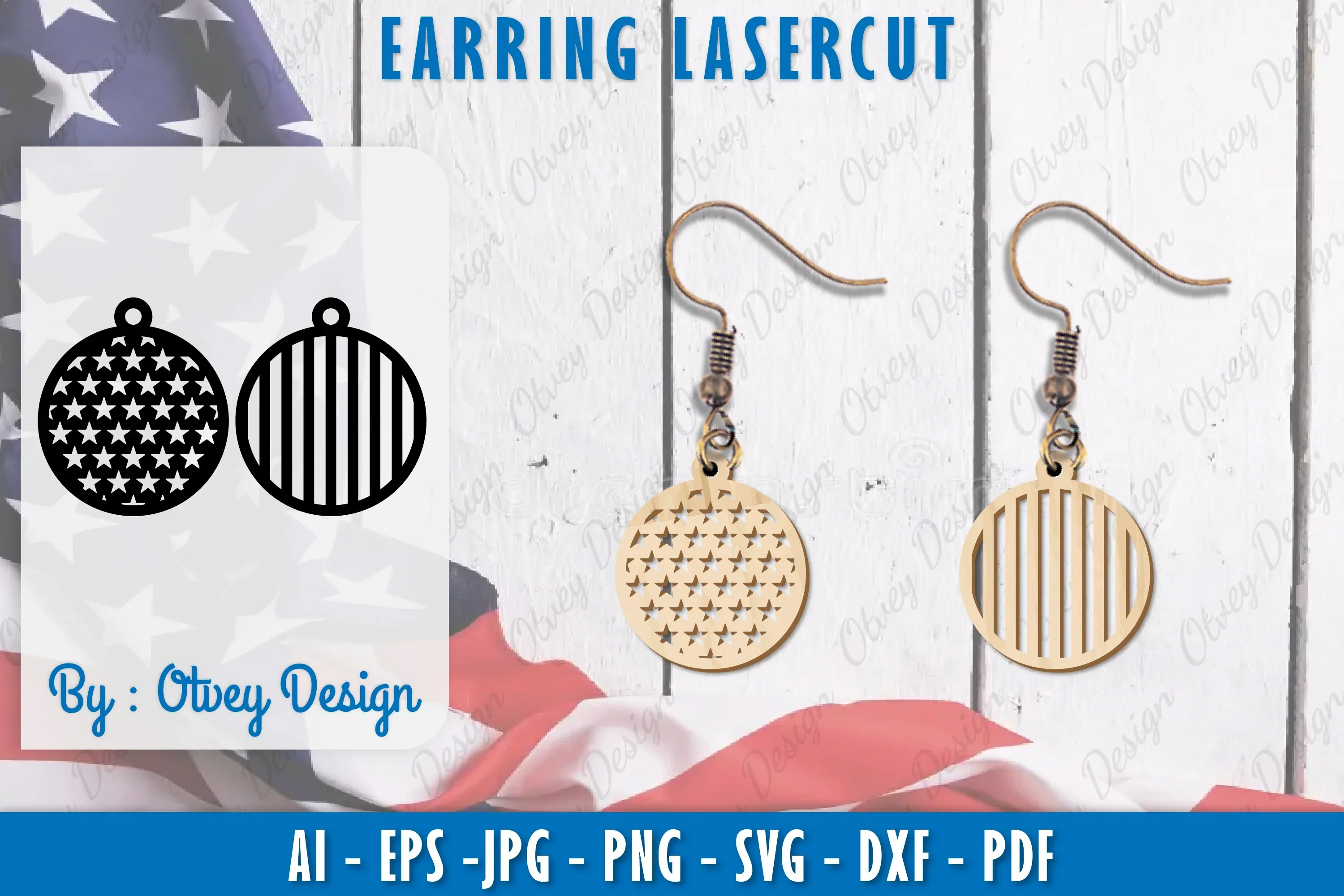 4th of July Earring SVG Bundle