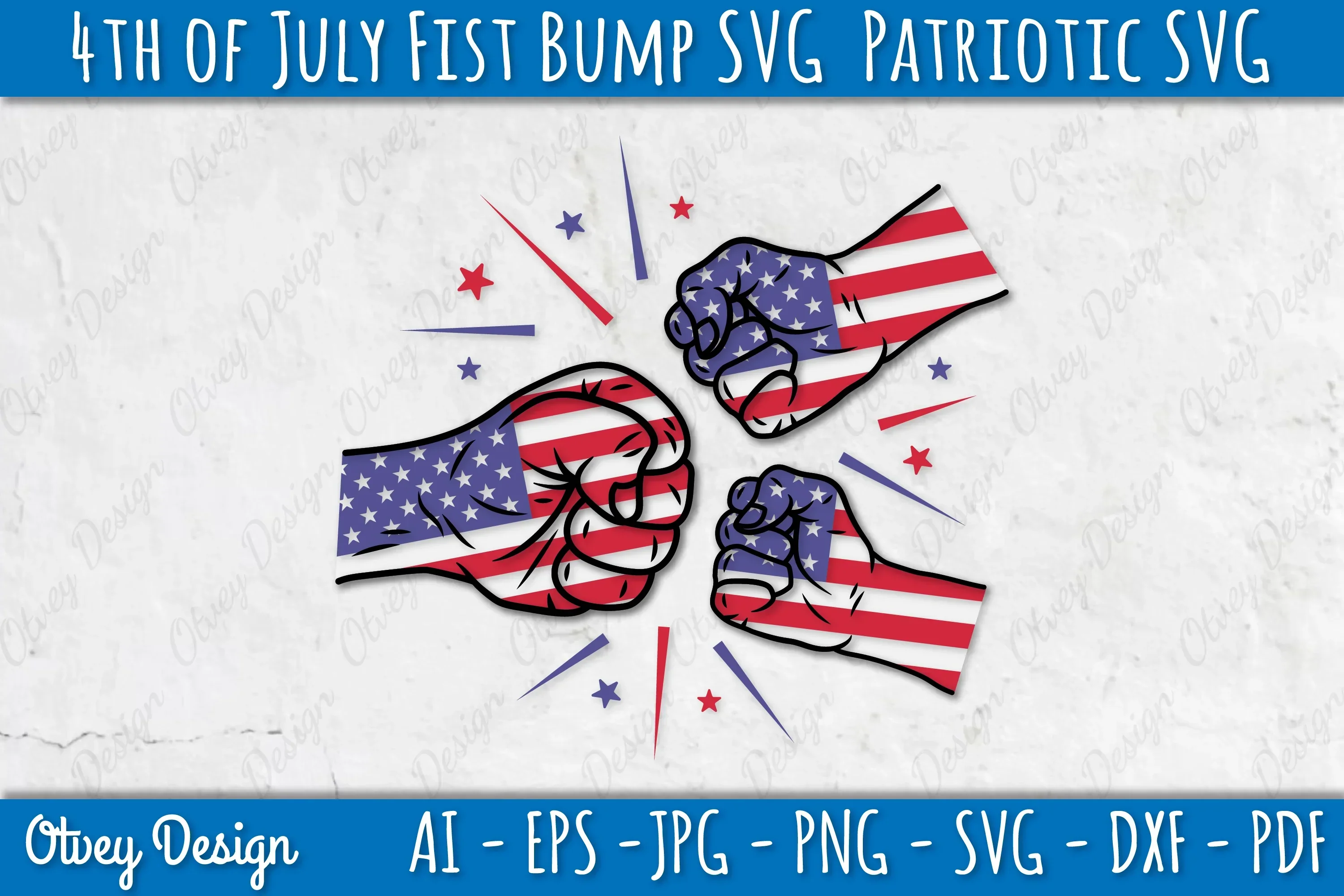 4th of July Patriotic Fist Bump SVG Bundle