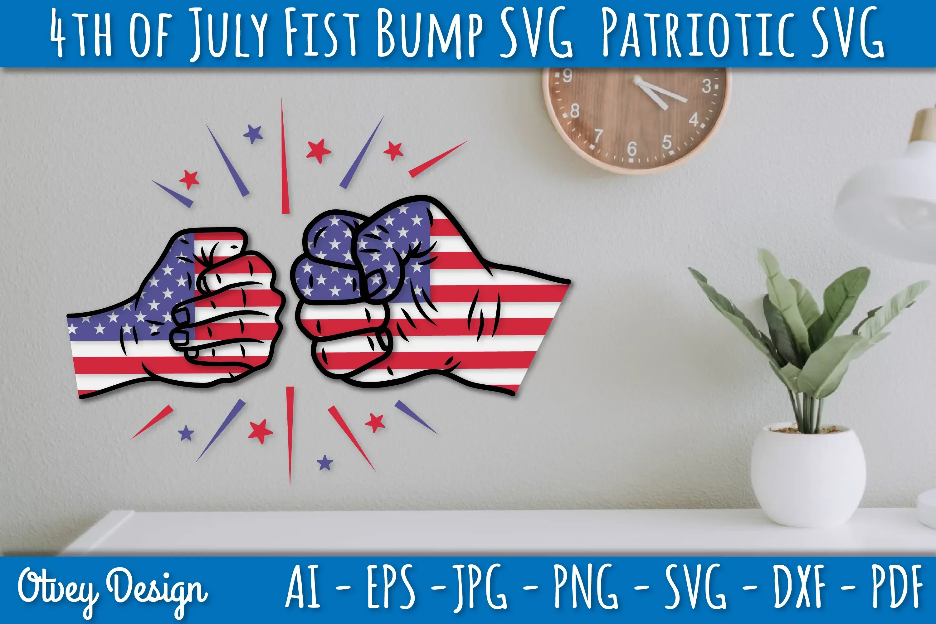 4th of July Patriotic Fist Bump SVG Bundle - Image 4
