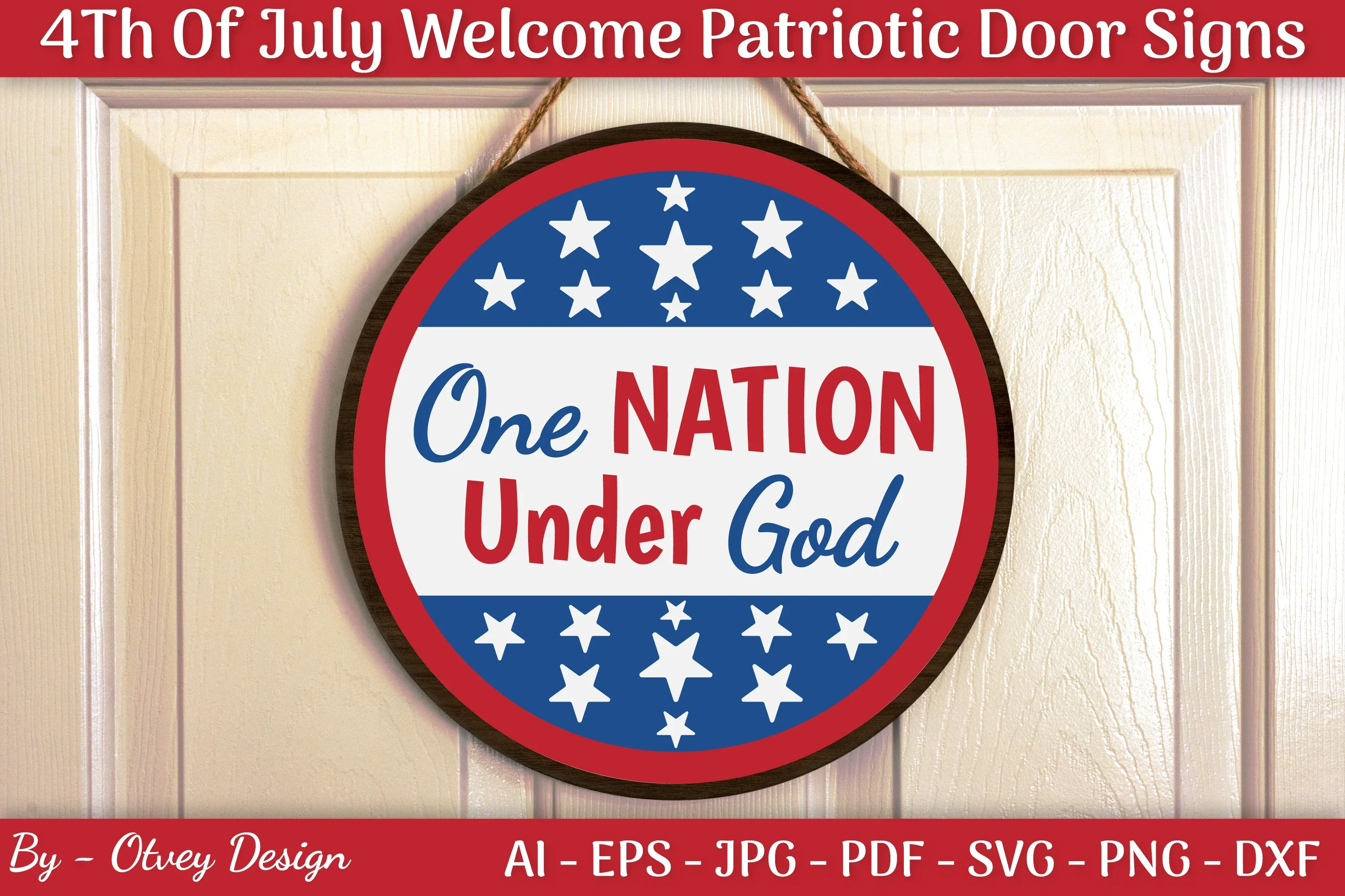 4th of July Patriotic Welcome Door Sign SVG Bundle