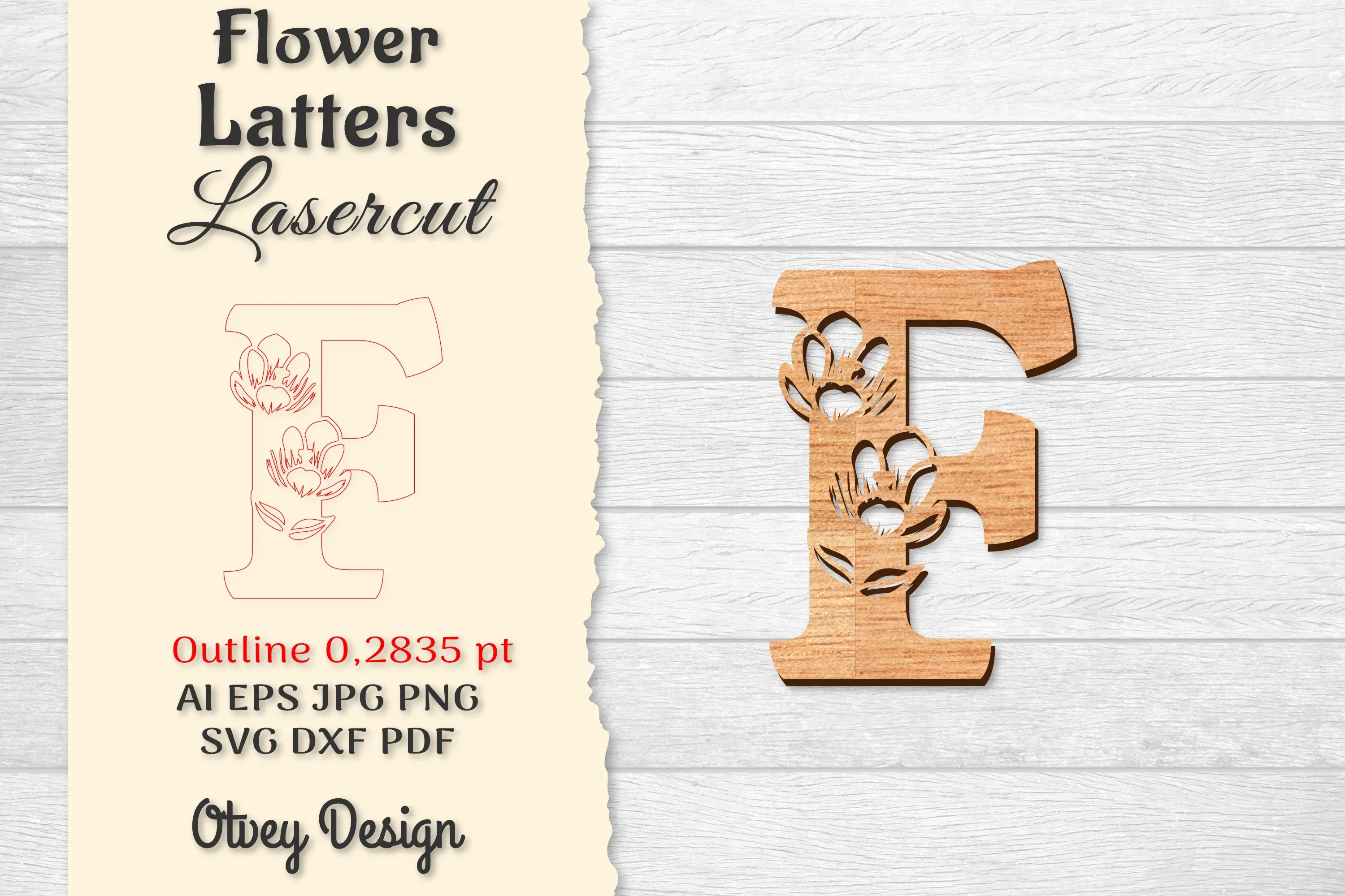 Flower Letters Laser Cut SVG Bundle