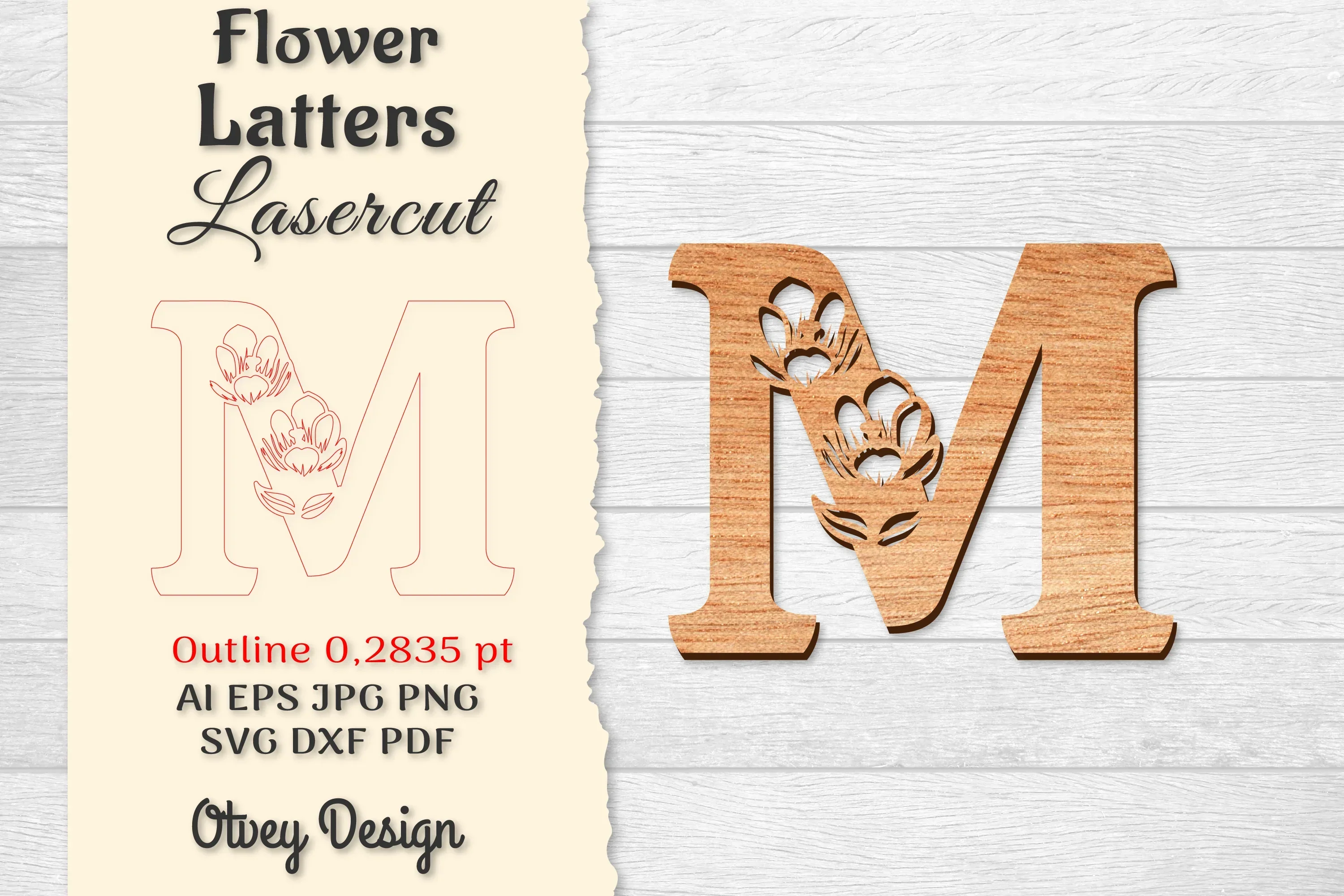 Flower Letters Laser Cut SVG Bundle