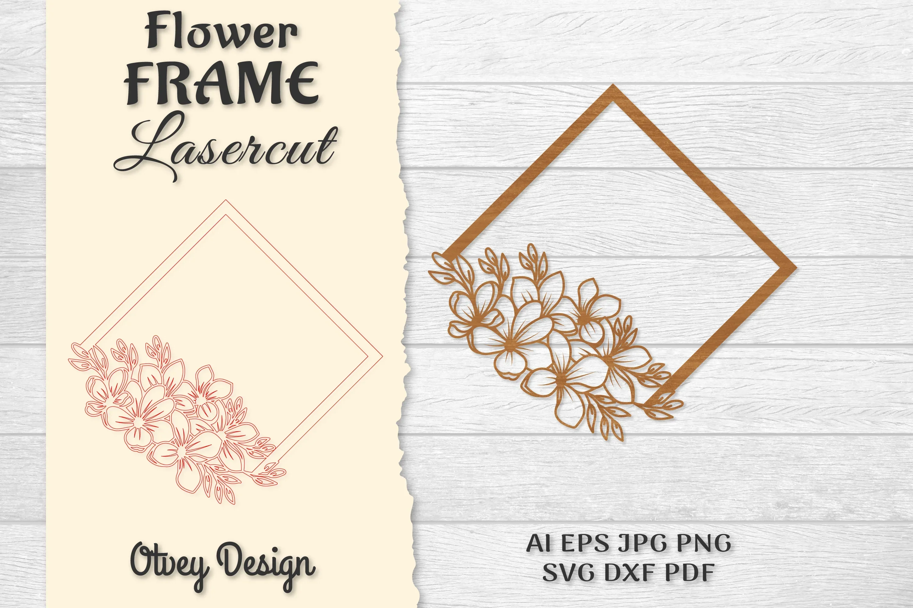 Frame Flower Lasercut SVG Bundle