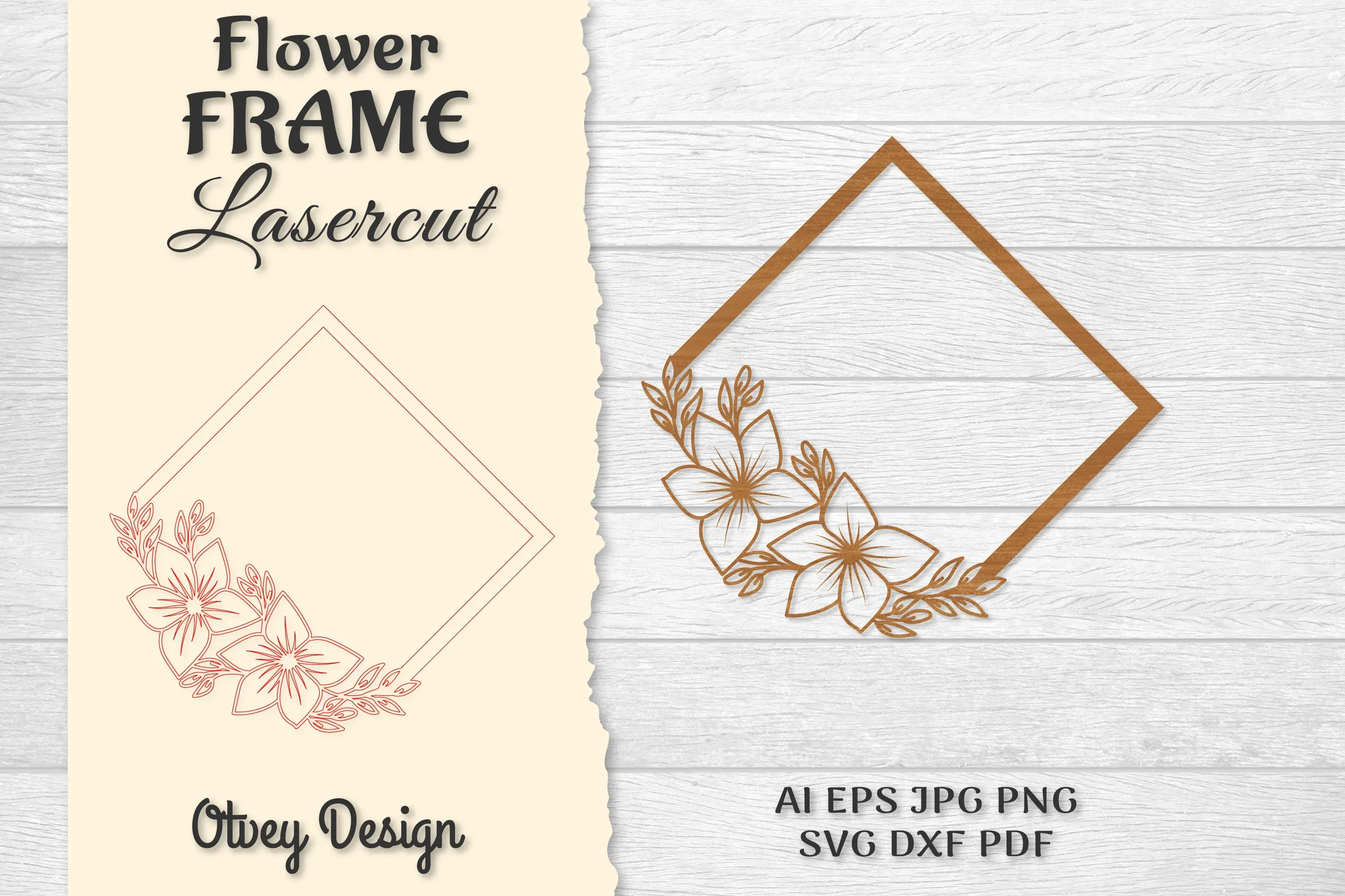 Frame Flower Lasercut SVG Bundle