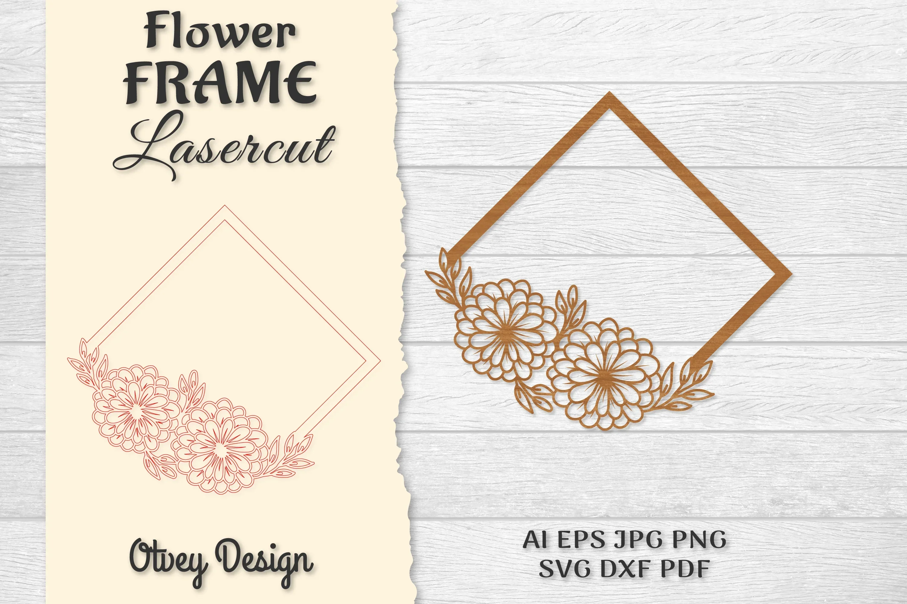 Frame Flower Lasercut SVG Bundle