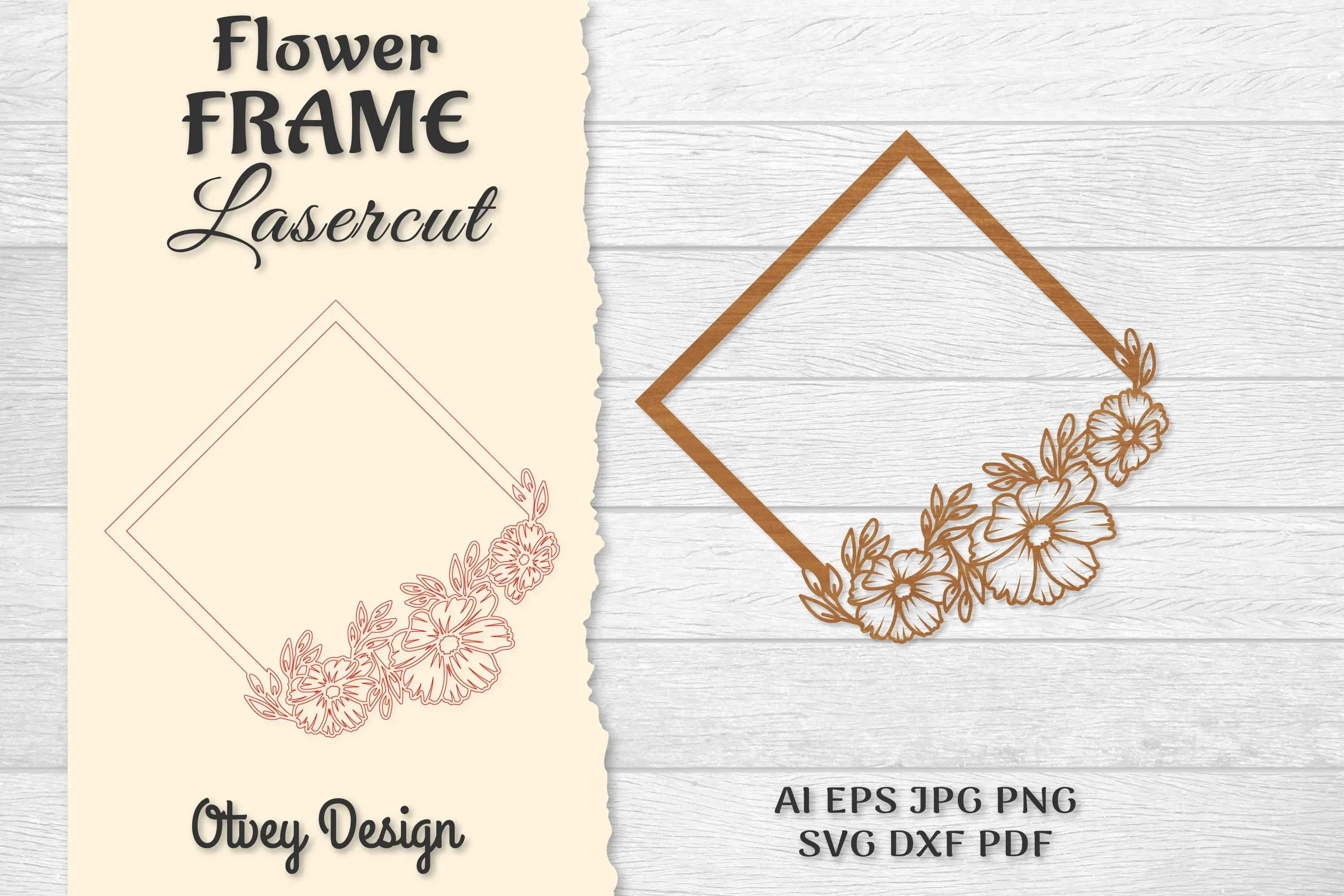 Frame Flower Lasercut SVG Bundle