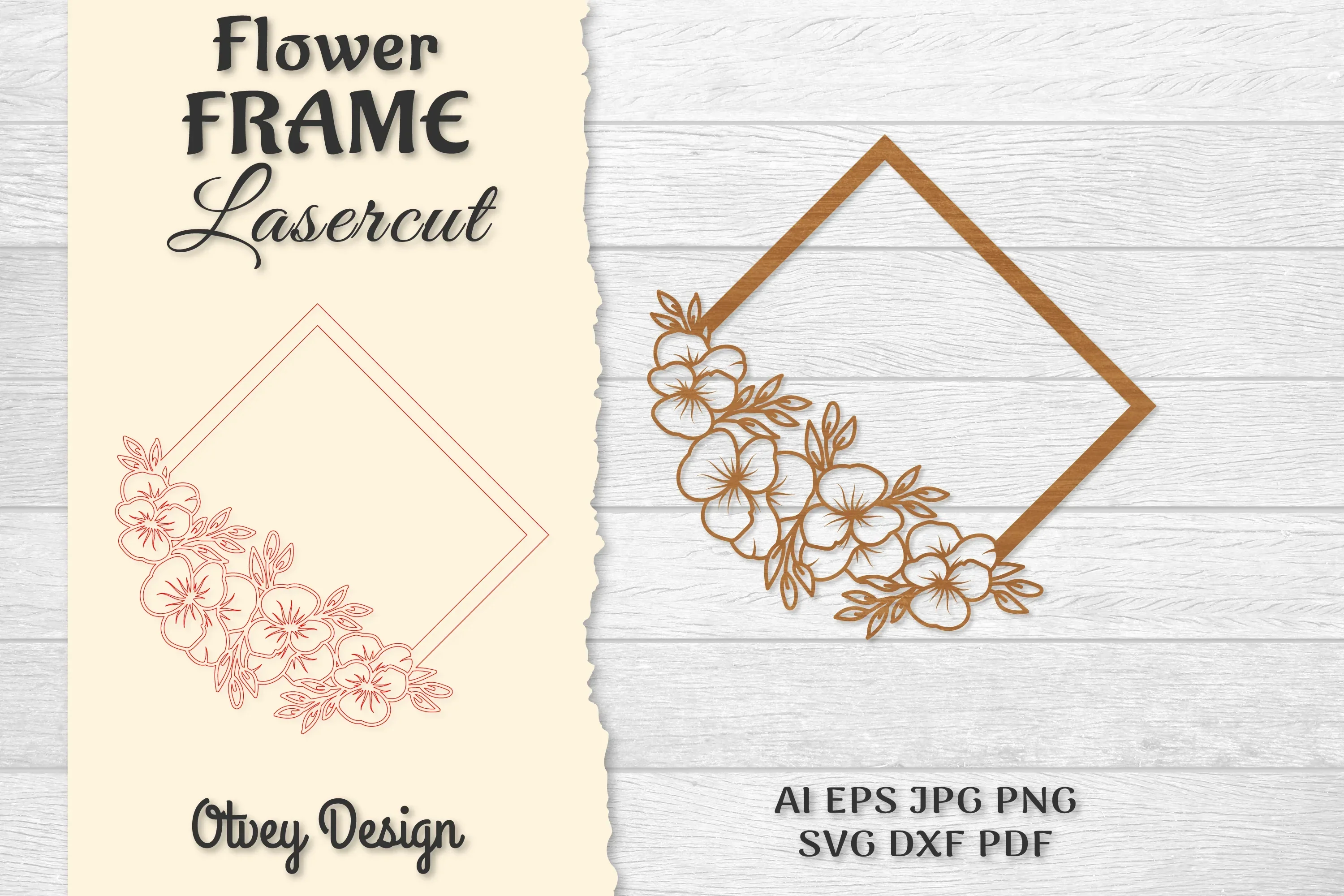 Frame Flower Lasercut SVG Bundle