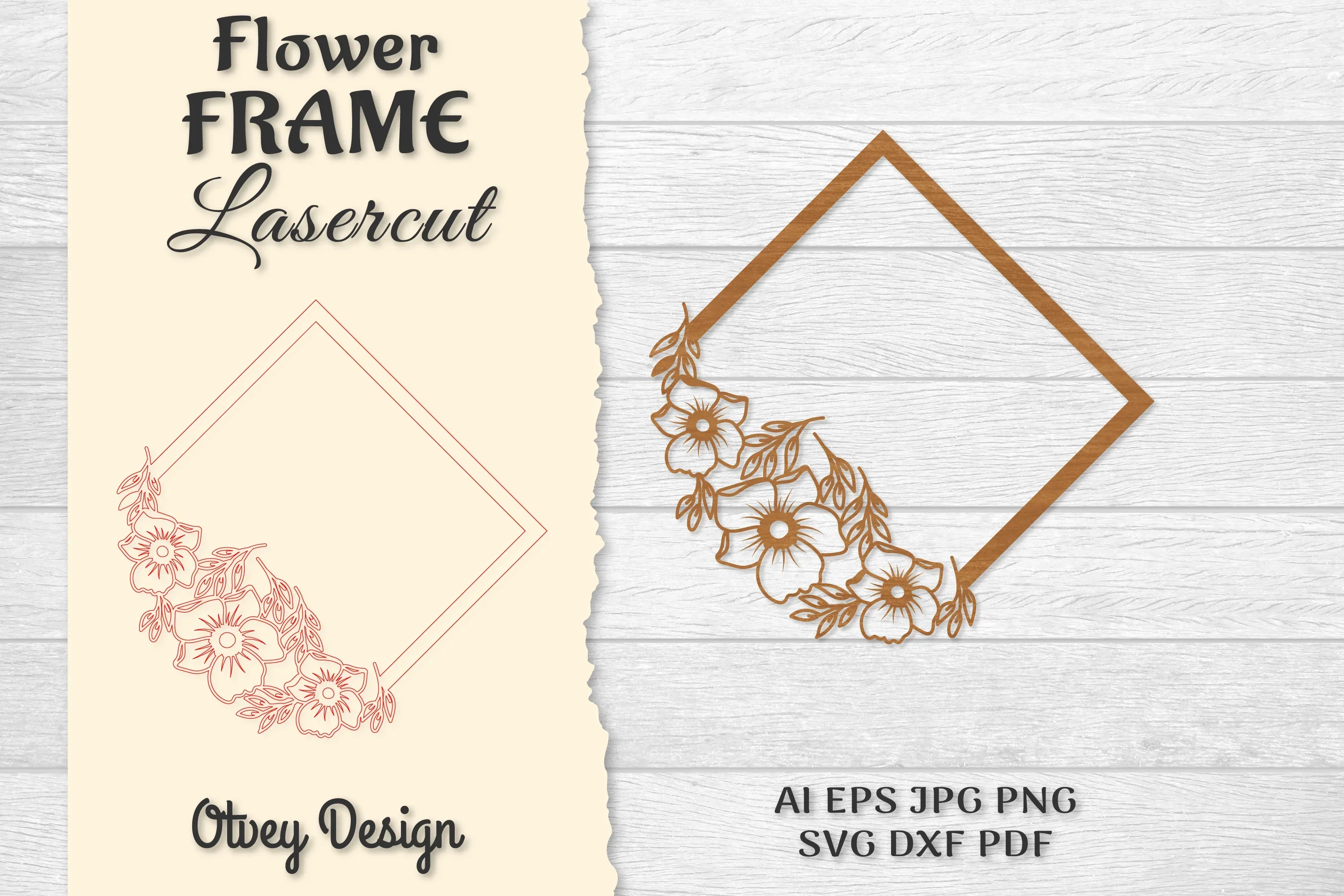 Frame Flower Lasercut SVG Bundle