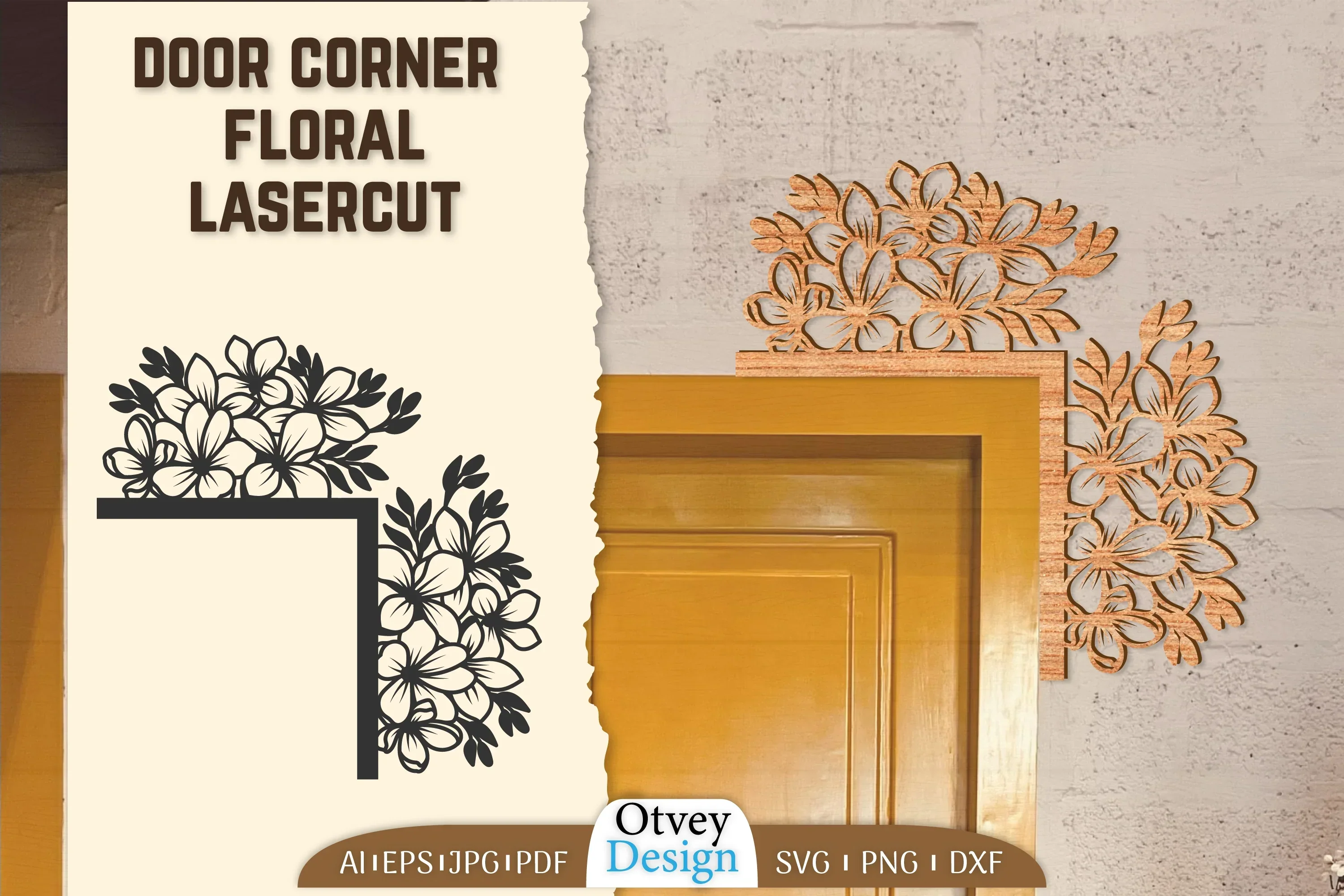 Door Corner Floral Lasercut SVG Bundle