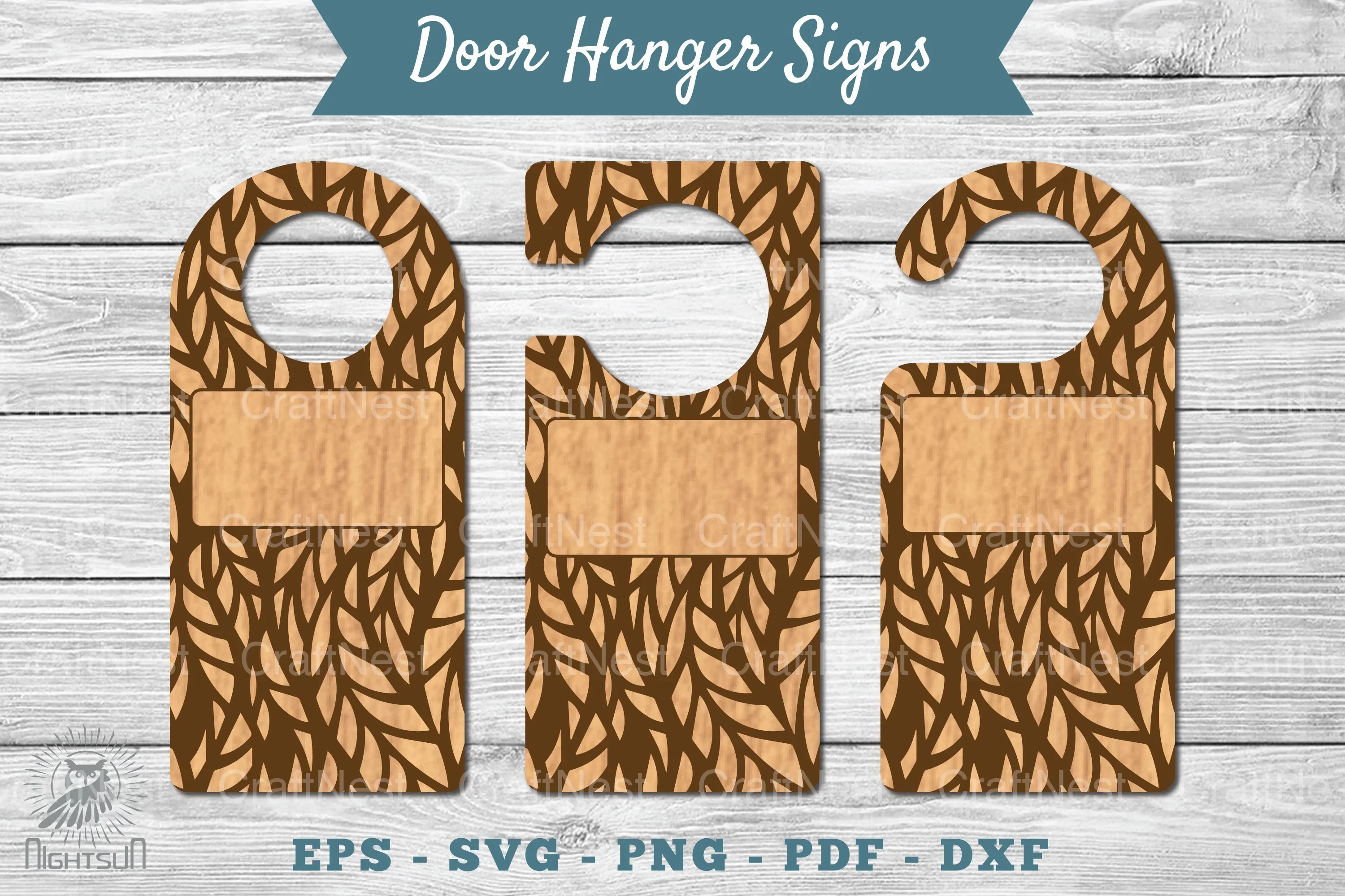 Abstract Door Hanger Signs Clipart Bundle