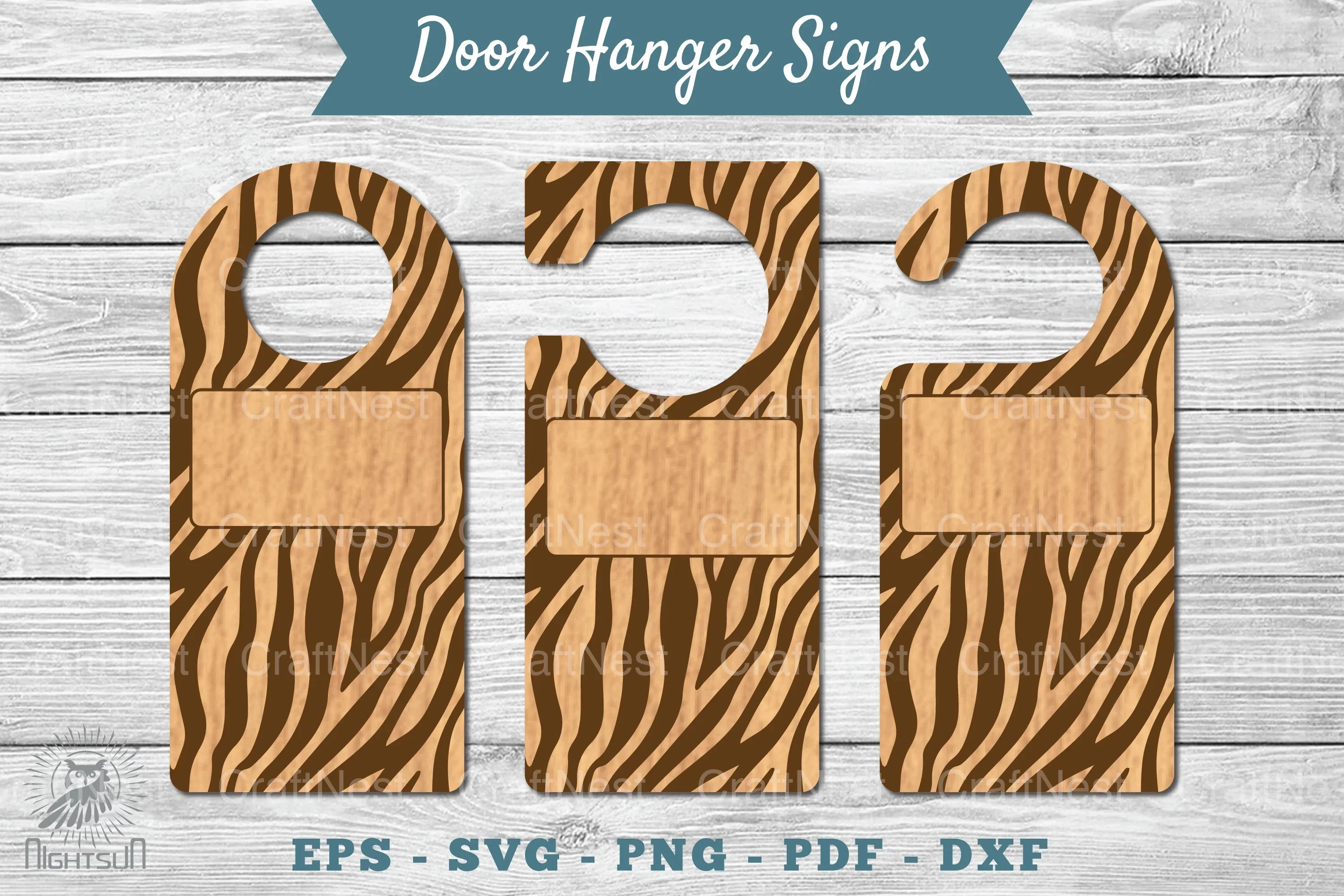 Abstract Door Hanger Signs Template SVG Bundle