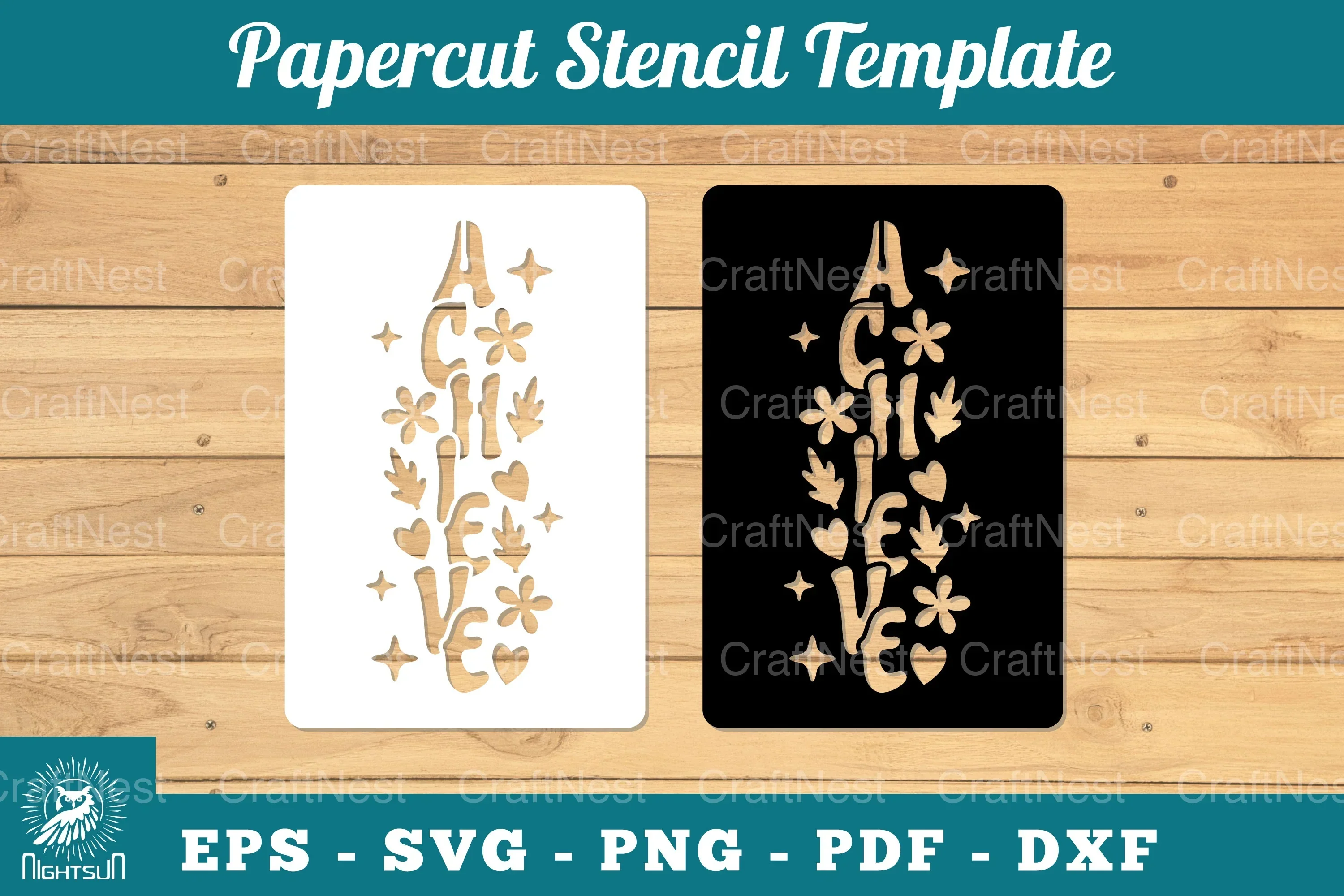 Achieve Papercut Stencil Clipart Bundle