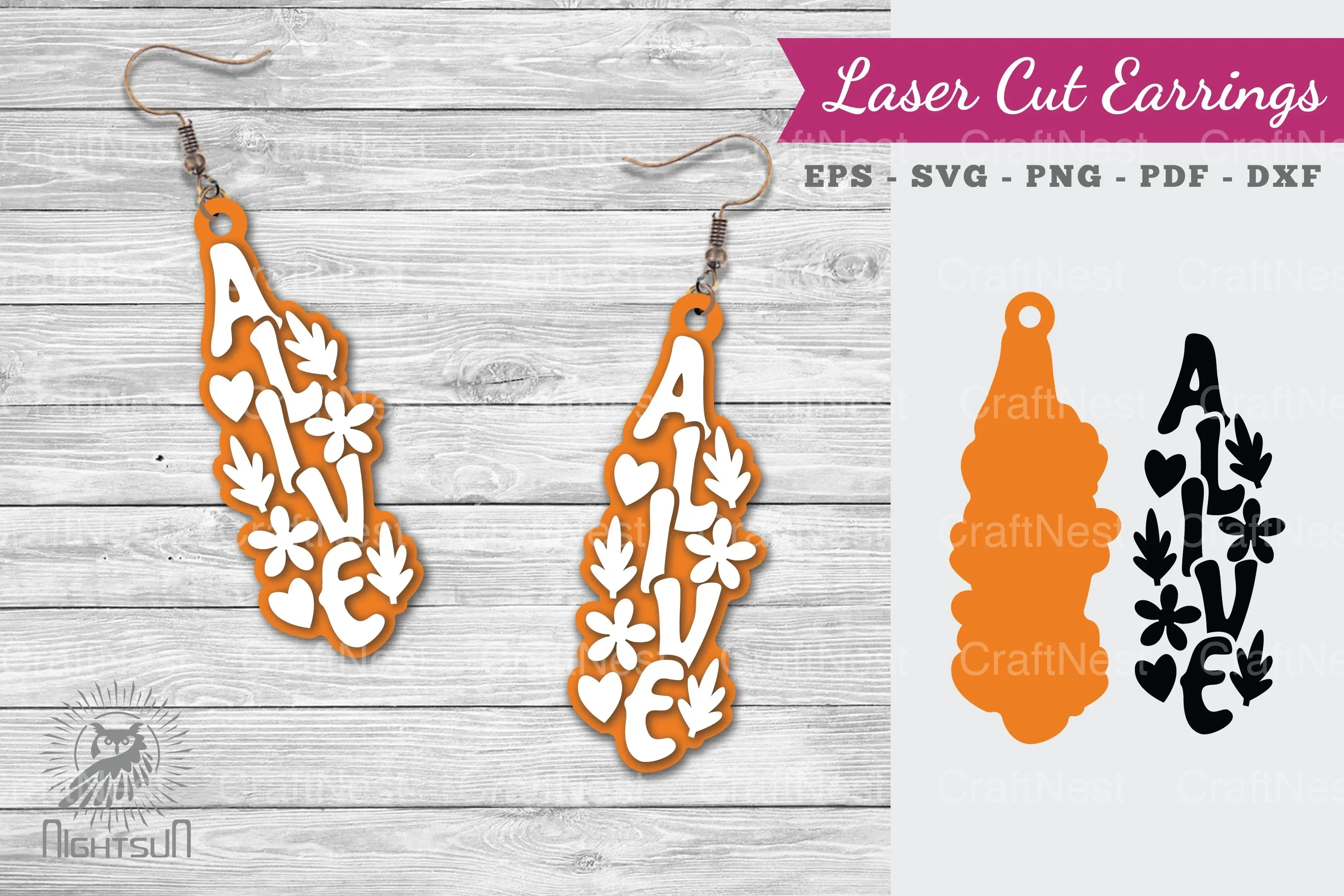 Alive Lasercut Earrings SVG Bundle