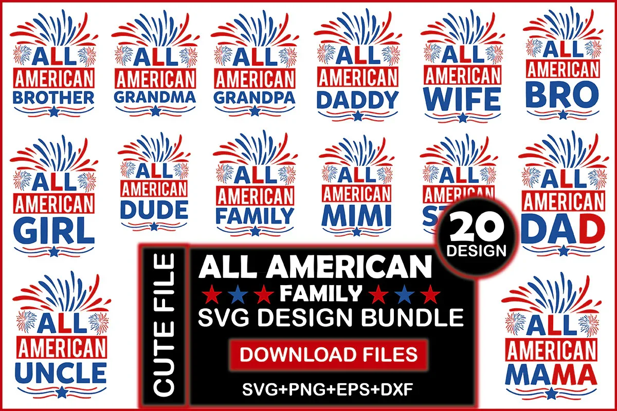 All American Family SVG Bundle - Image 2