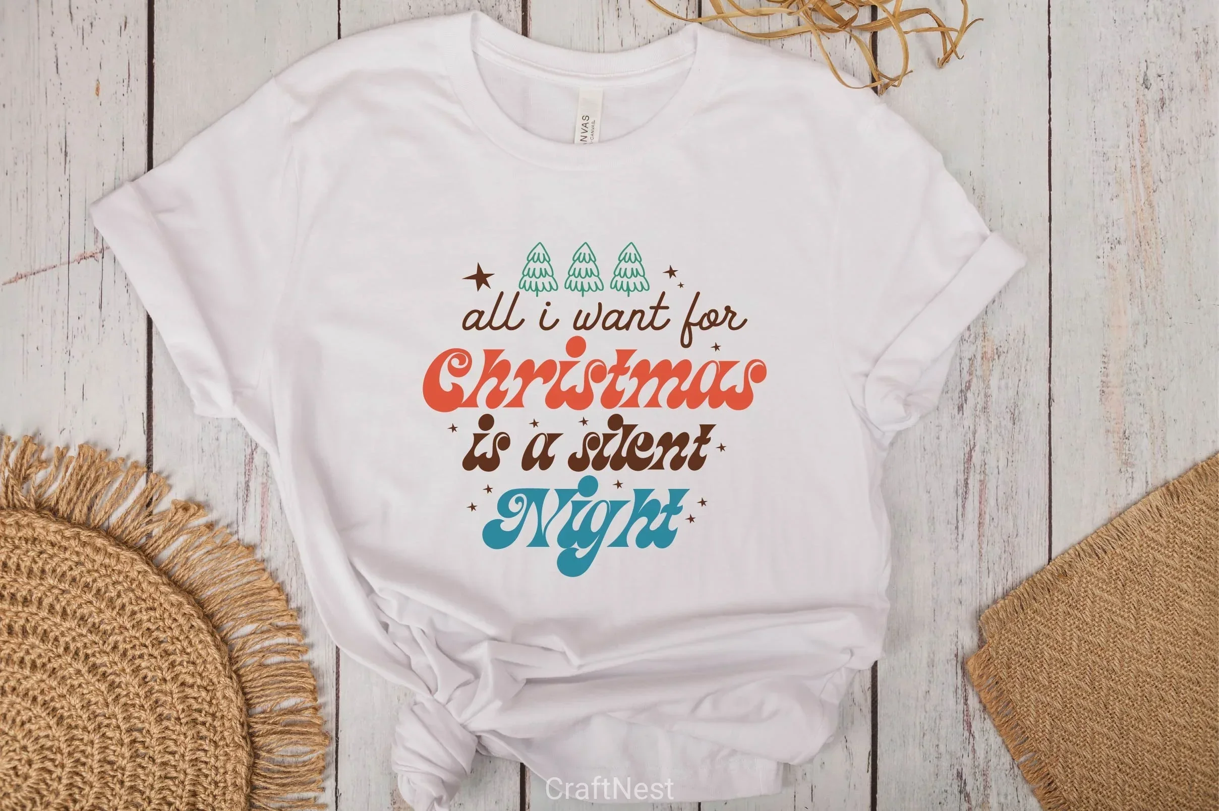 All I Want For Christmas Is A Silent Night SVG Bundle - Image 2
