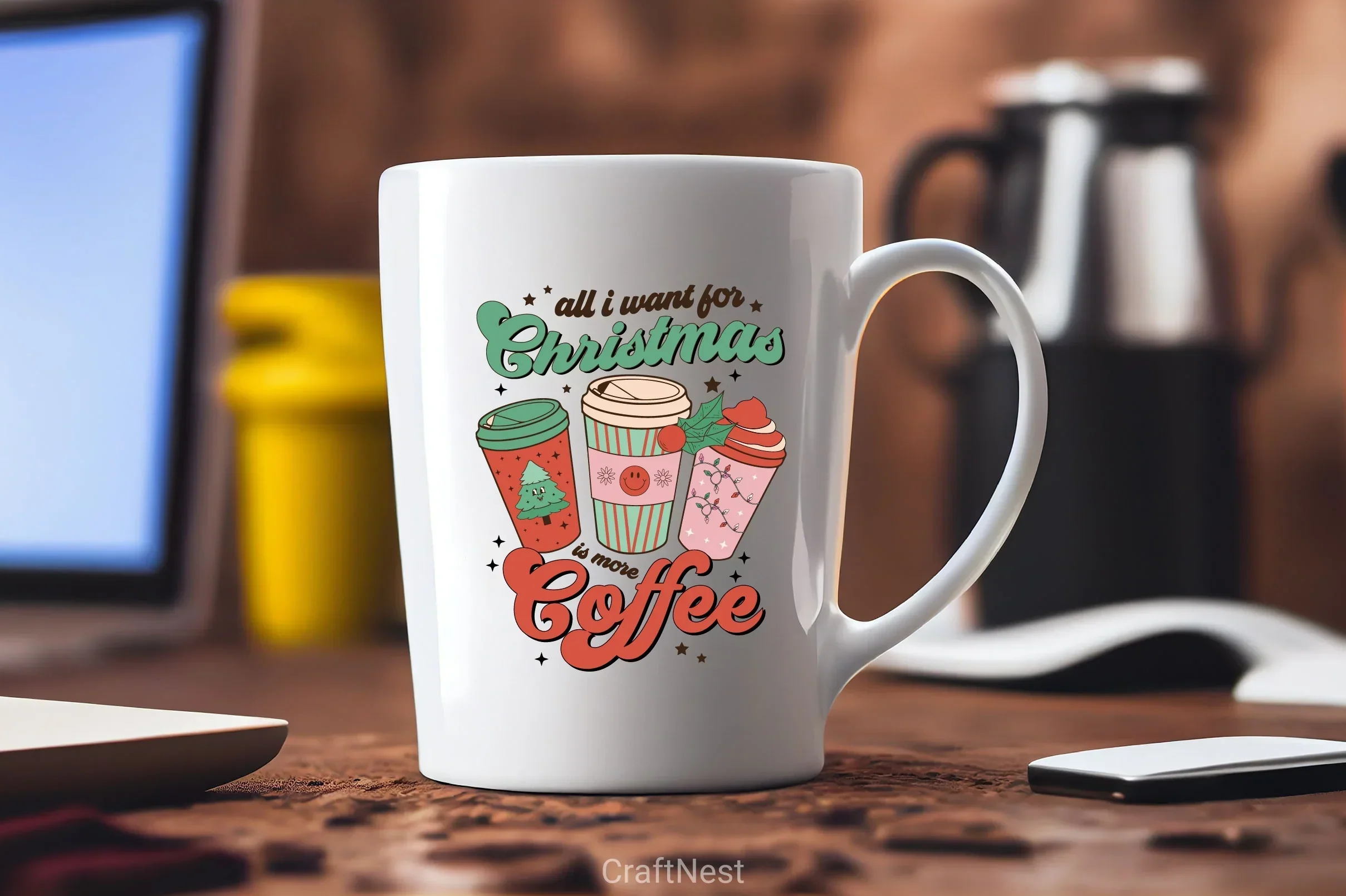All I Want For Christmas Is More Coffee SVG Bundle - Image 4