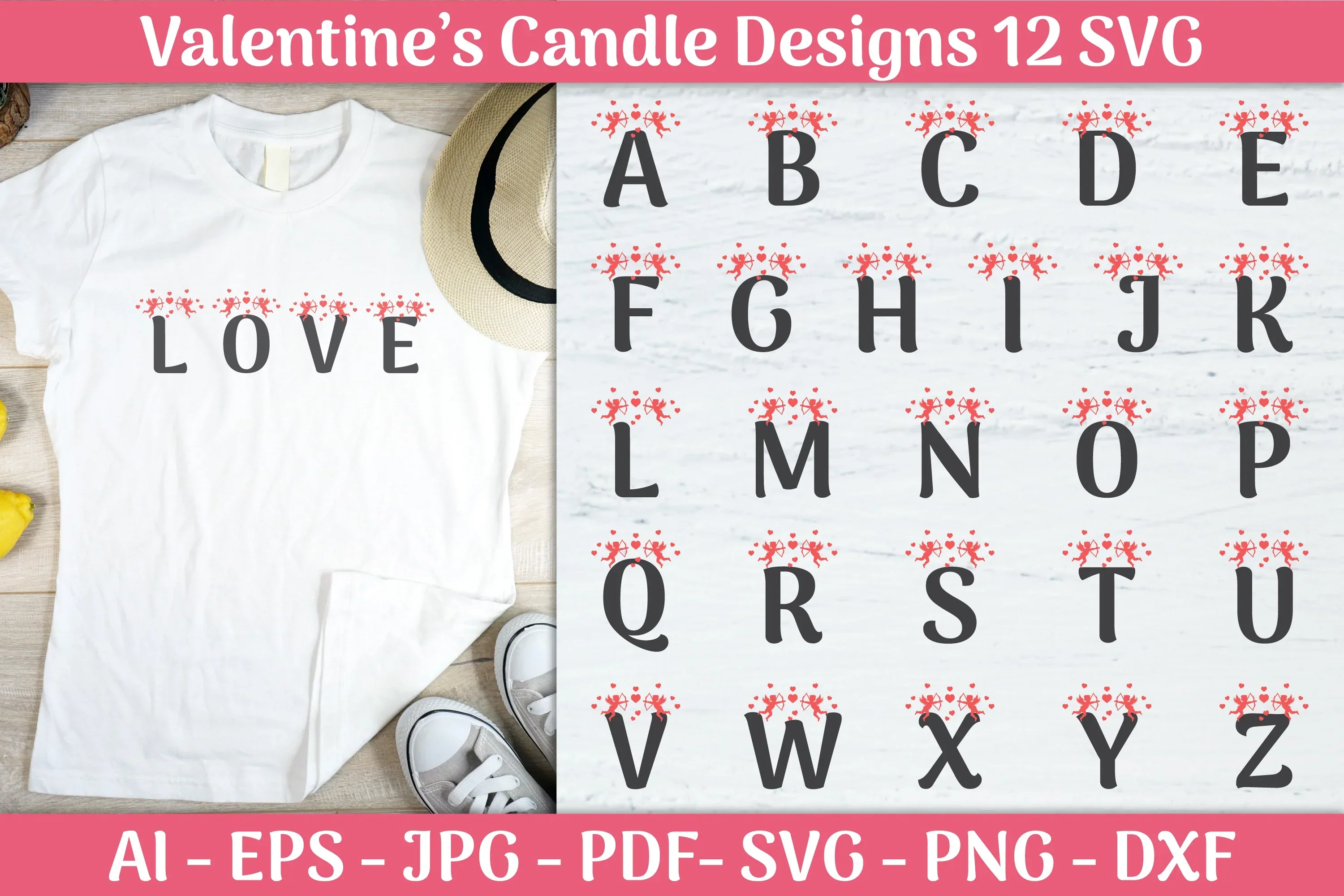 Alphabet Valentine SVG Bundle