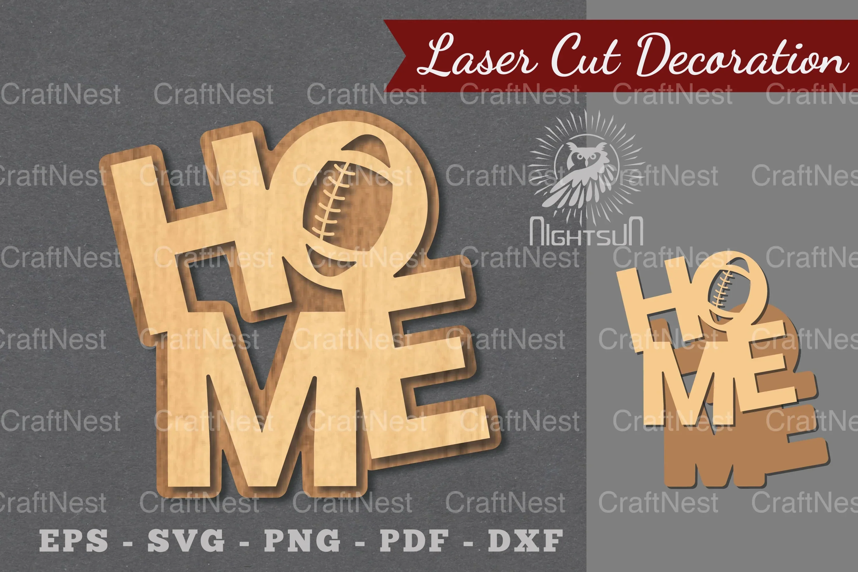 American Football Home Laser Cut Decoration Clipart Bundle