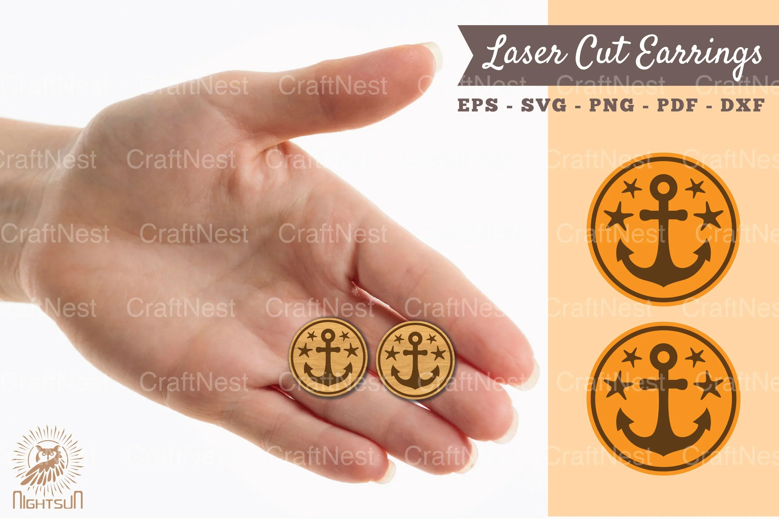 Anchor Earrings Laser Cut SVG Bundle