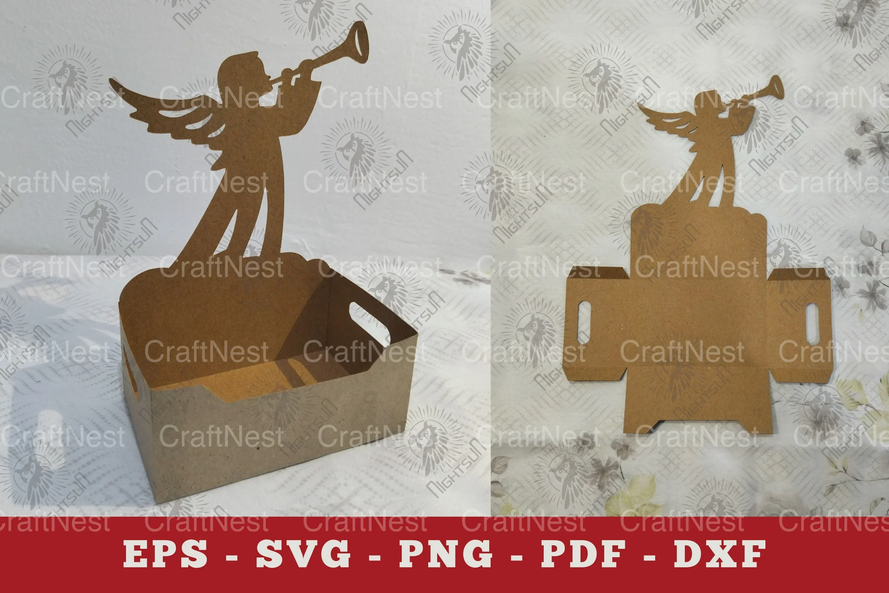 Angel Box Display Papercut SVG Bundle