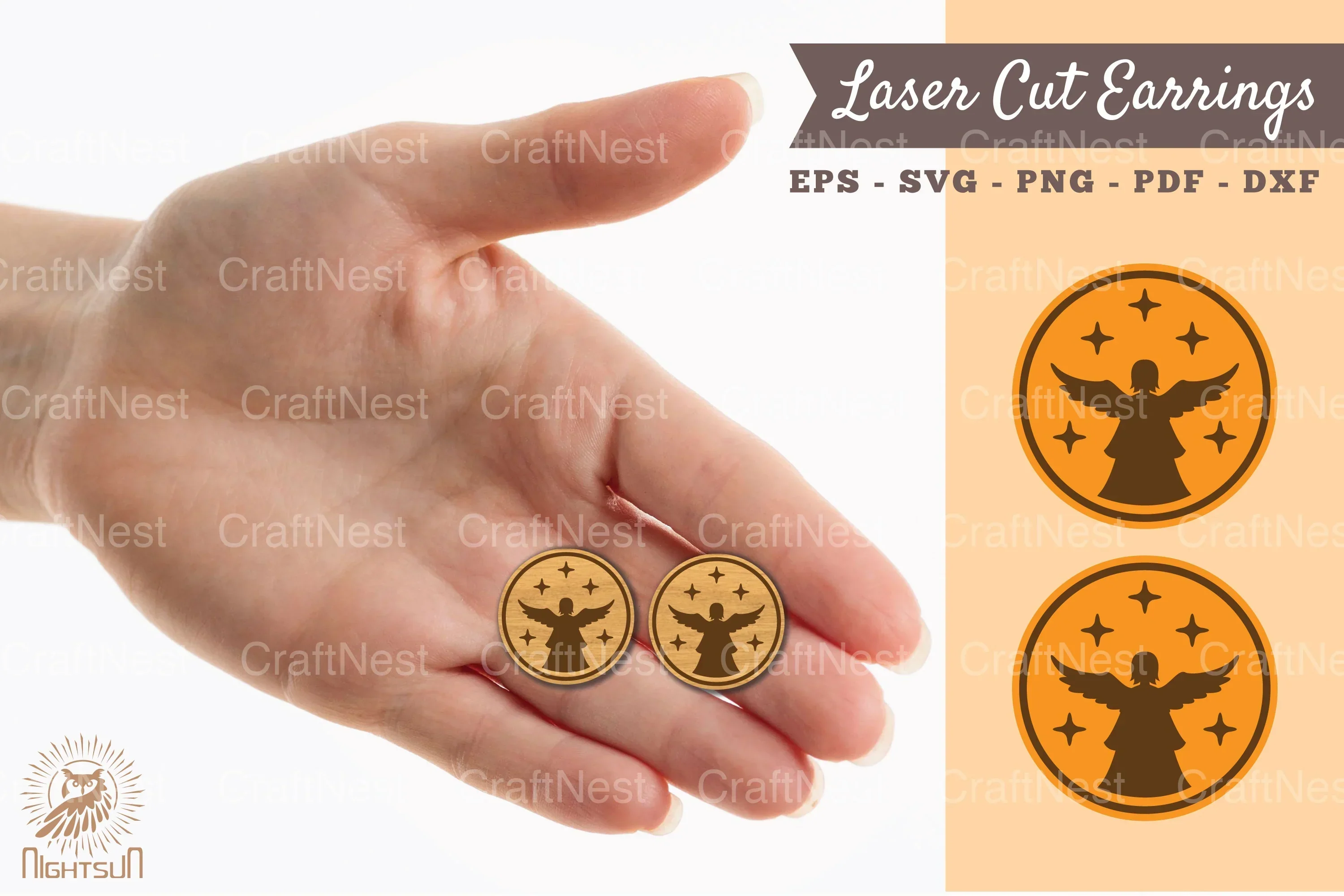 Angel Earrings Laser Cut SVG Bundle