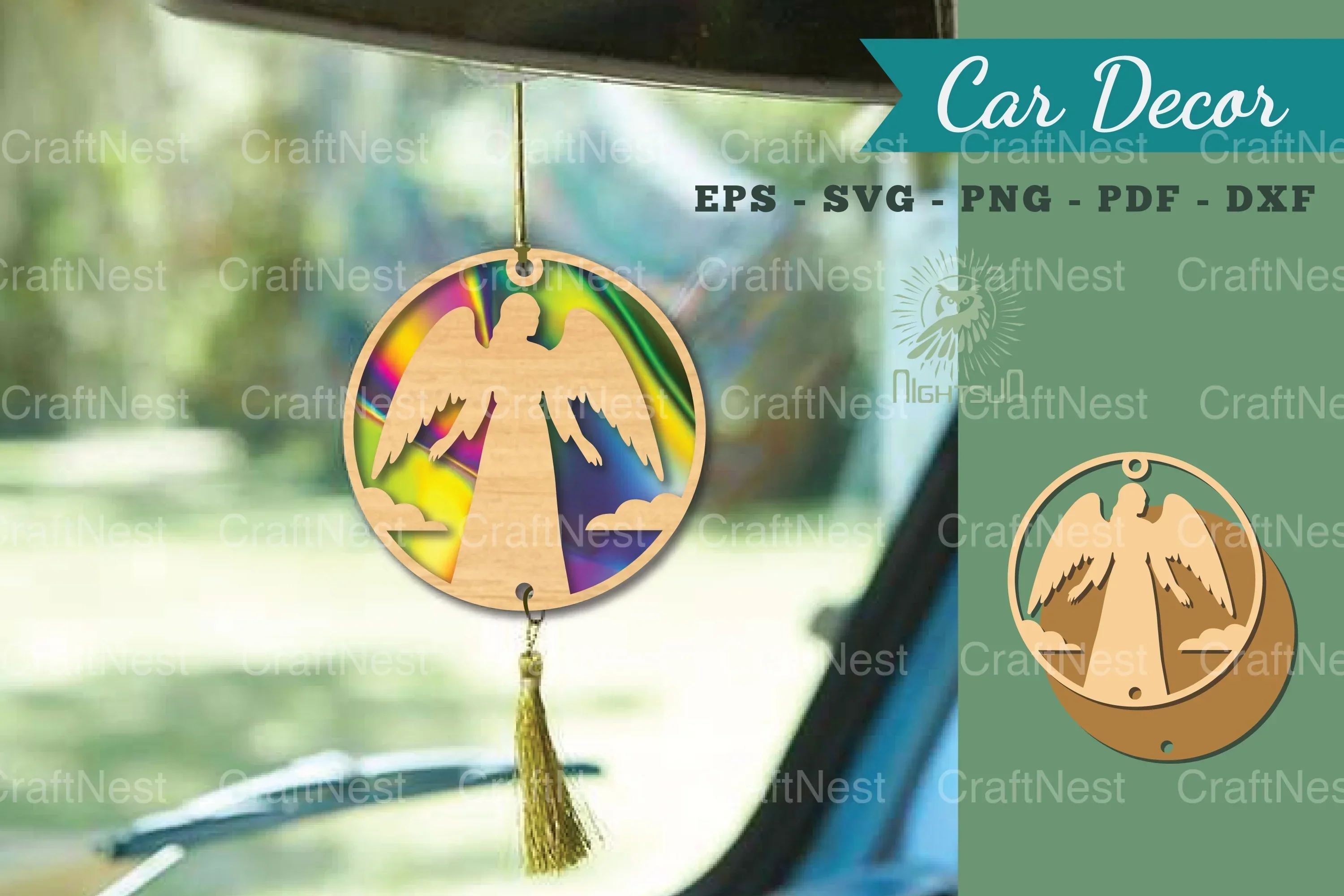 Angel Mom Lasercut Car Decor Clipart Bundle
