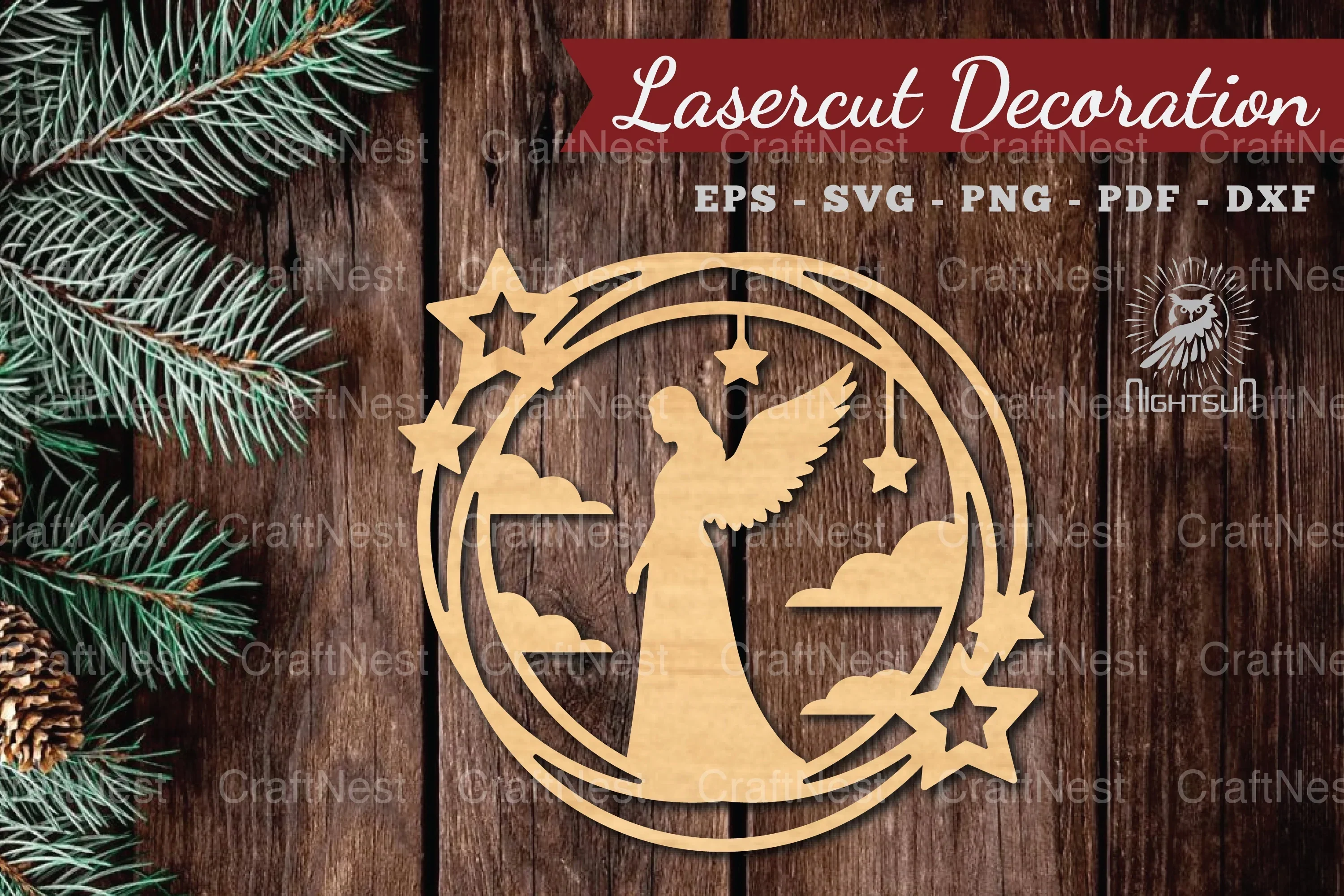 Angel Mom Lasercut Decoration Clipart Bundle