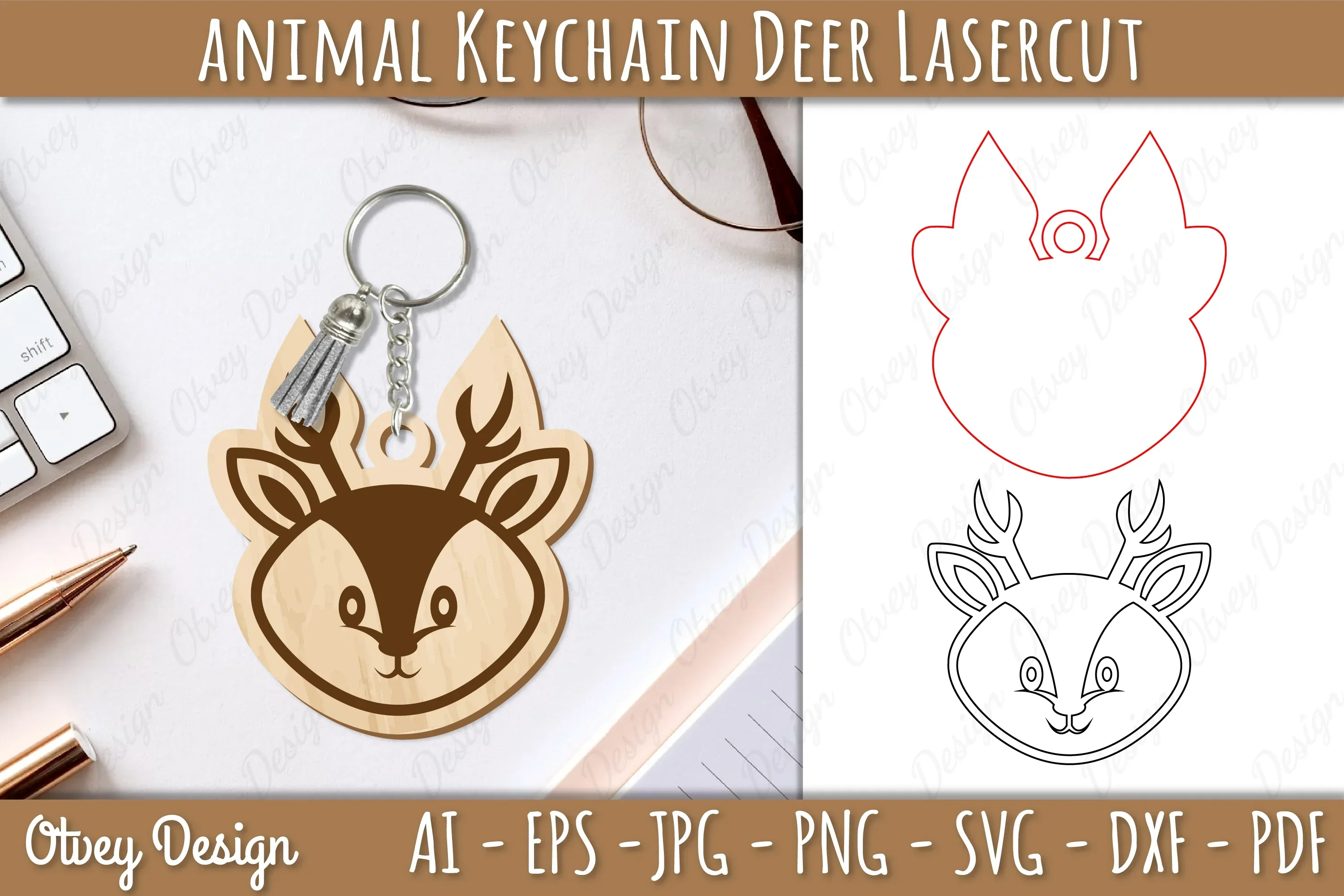 Animal Head Keychain SVG Bundle