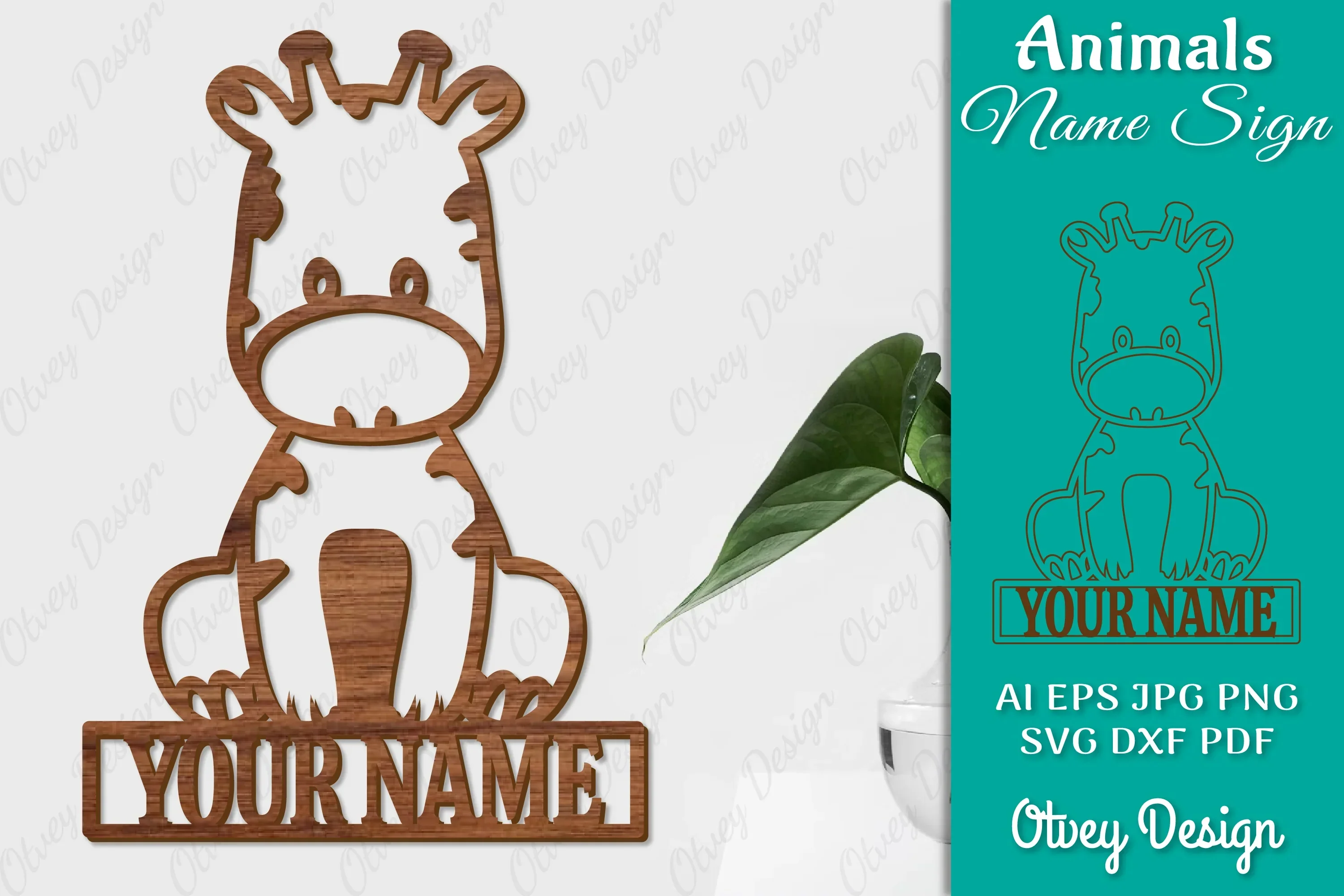 Animal Name Sign SVG Laser Cut Template Door Wall Hanger SVG Bundle
