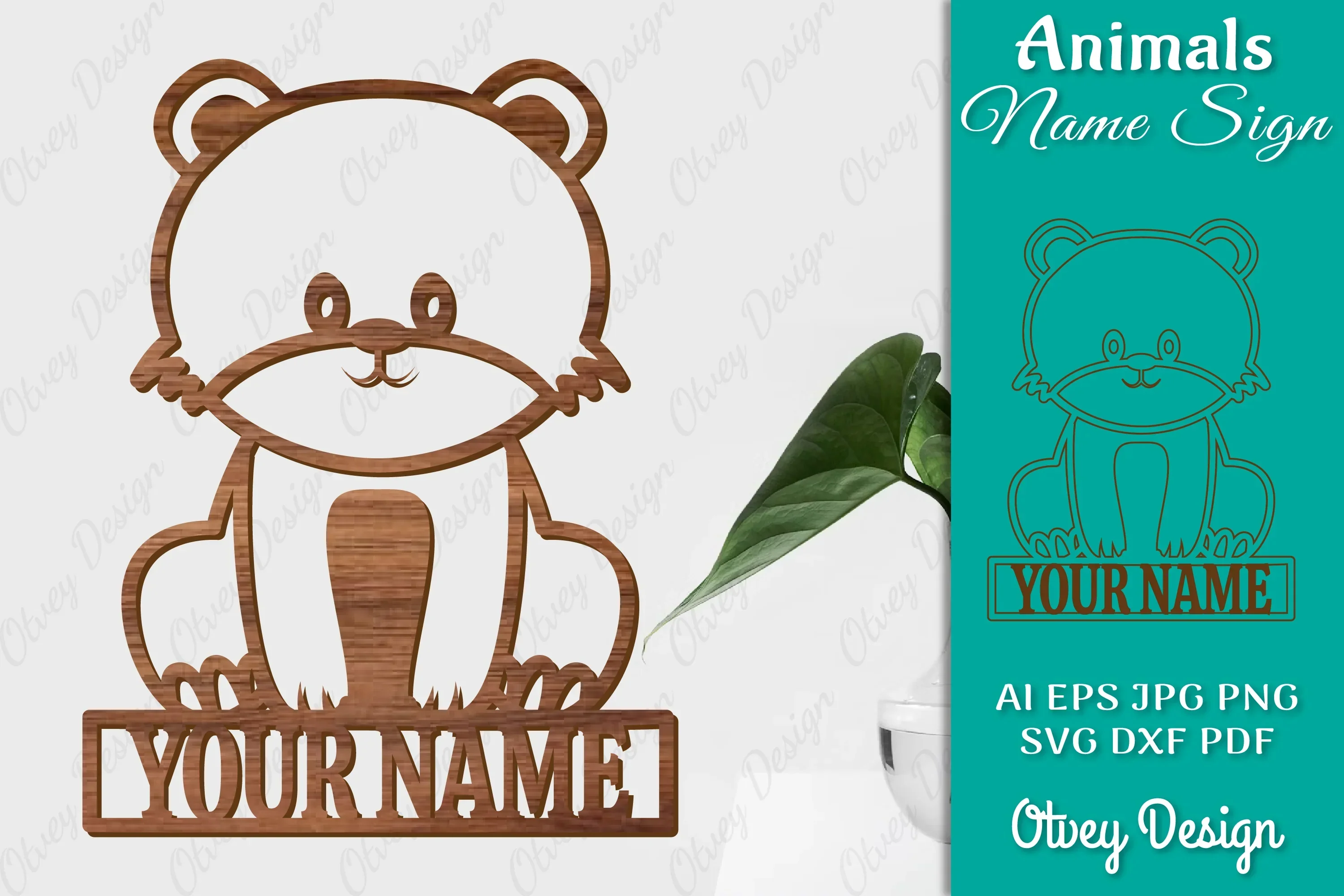 Animal Name Sign SVG Laser Cut Template Door Wall Hanger SVG Bundle